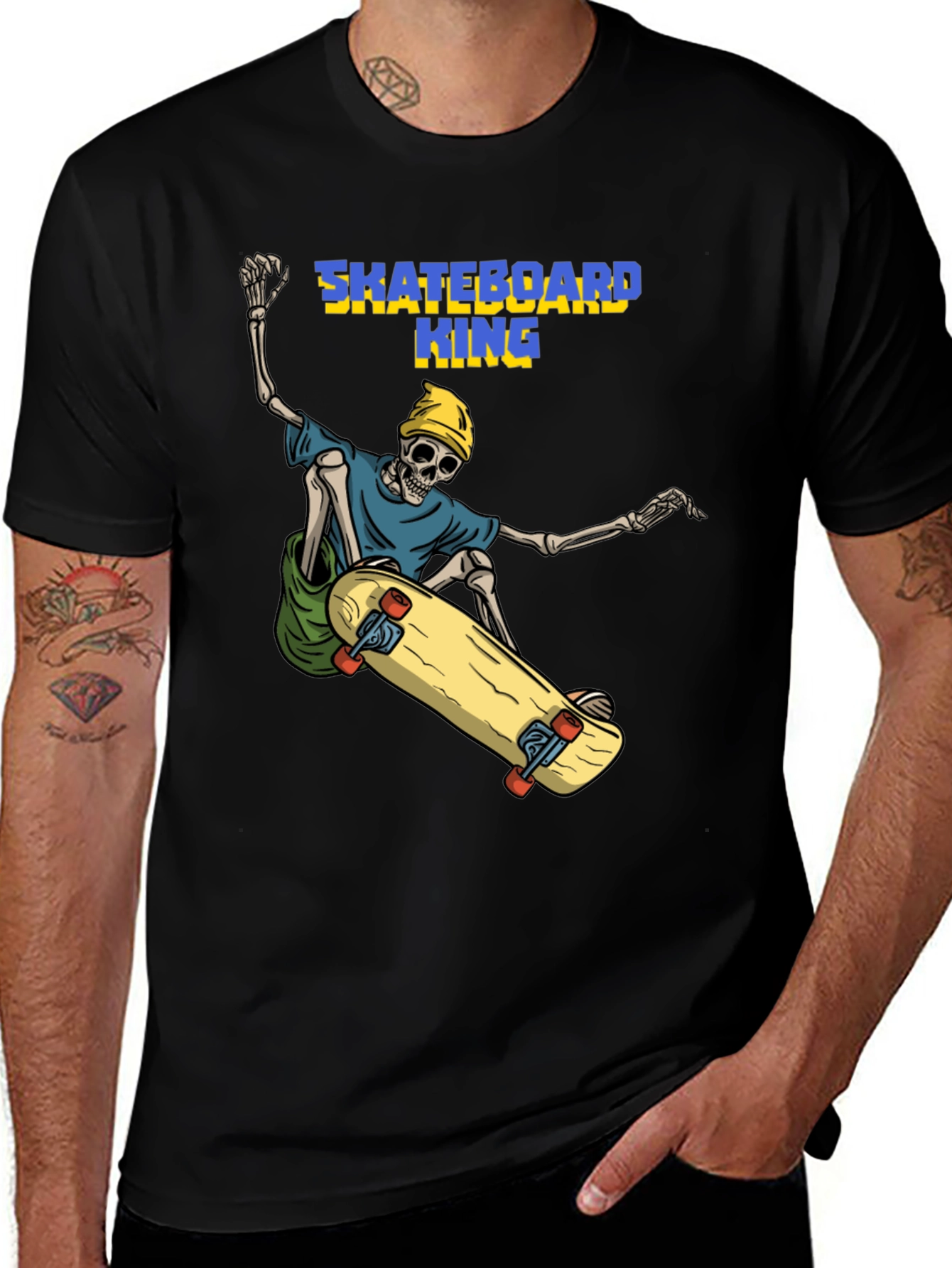Variant 25 of Skateboard King Graphic Tee - Skeleton Rider T-Shirt