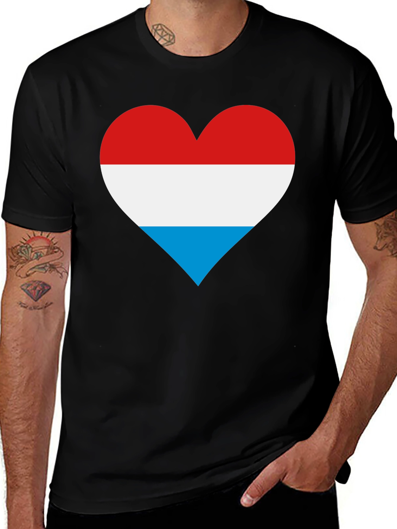 Variant 7 of Luxembourg Heart Flag T-Shirt