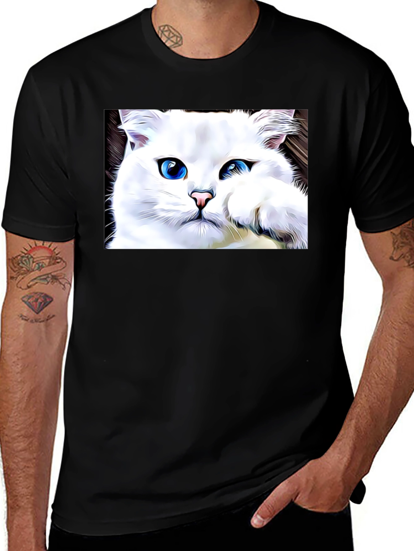 Variant 18 of Cat Portrait Black T-Shirt