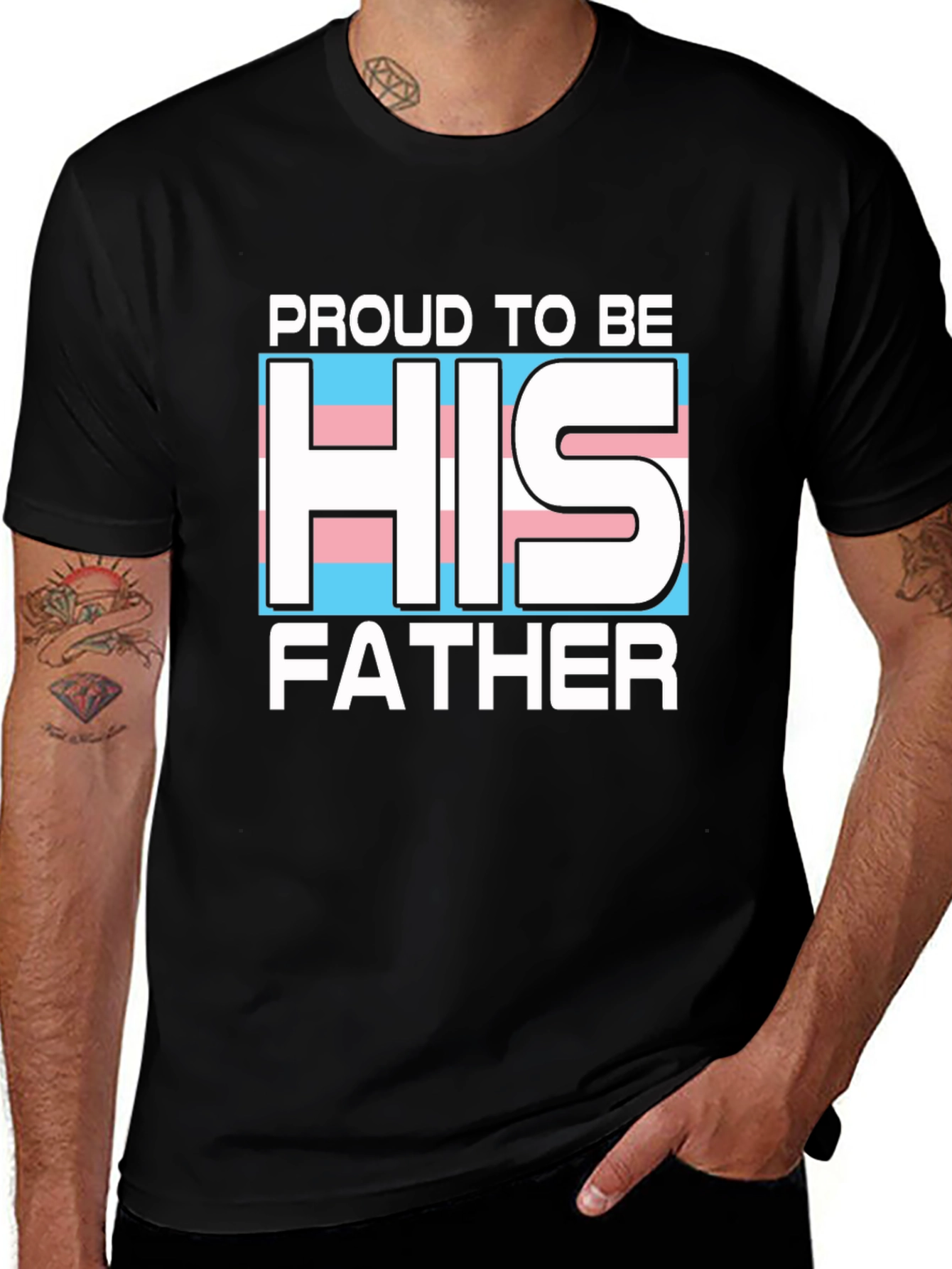 Variant 15 of Proud Transgender Father T-Shirt - Black