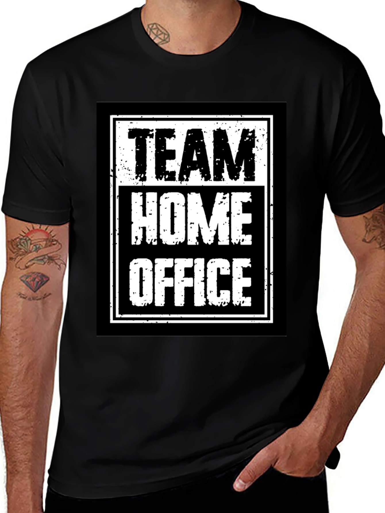 Team Home Office Black T-Shirt