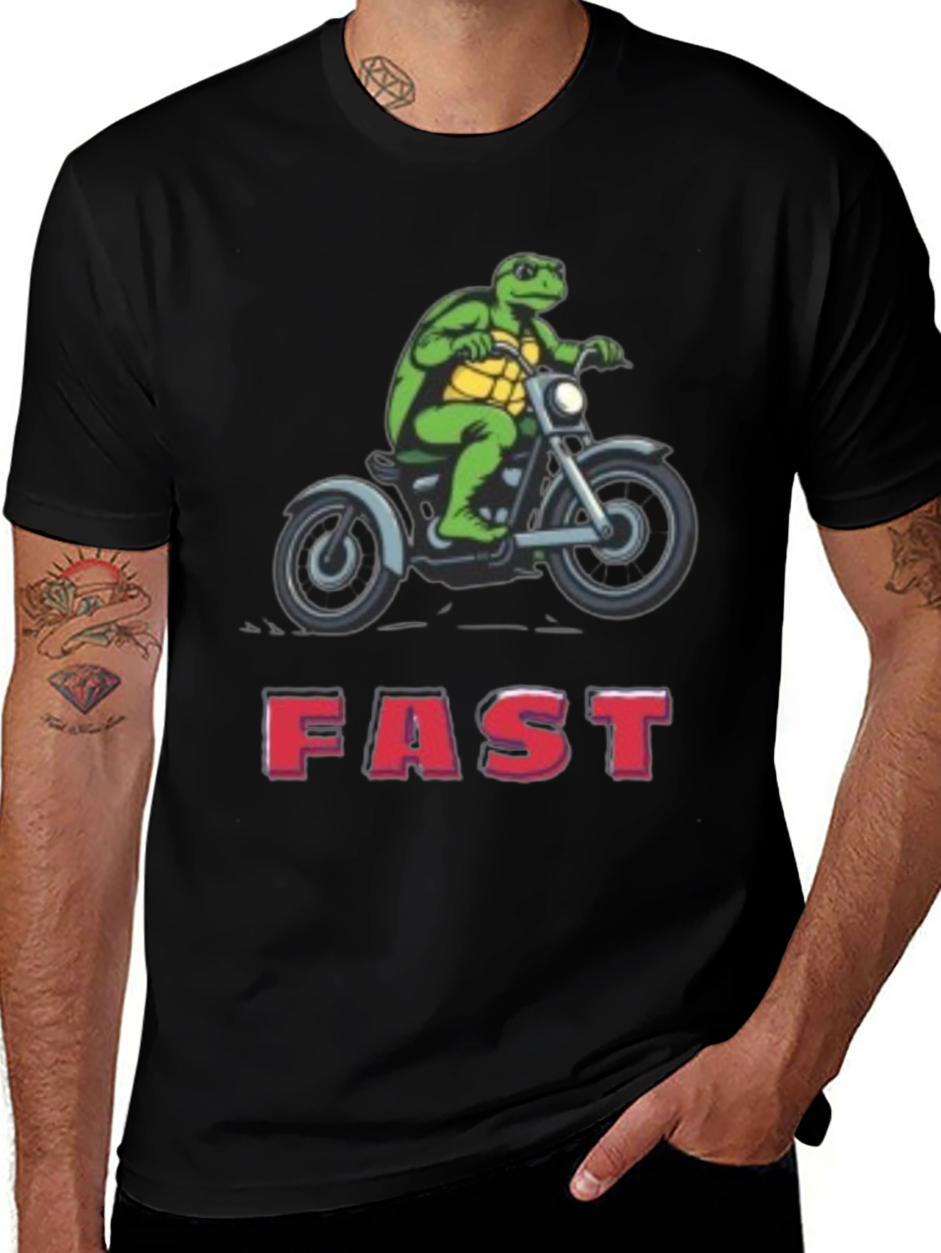Turtle on Motorcycle FAST T-Shirt