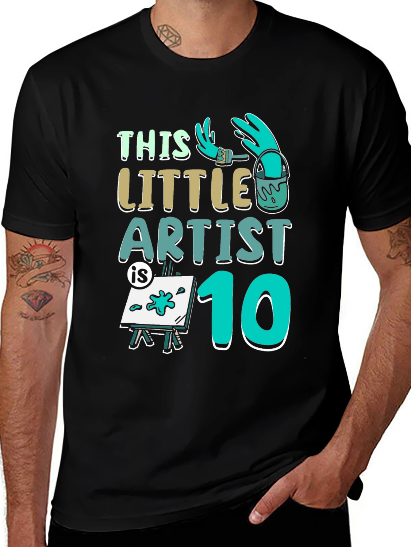 Variant 18 of Little Artist Birthday Shirt - Age 10