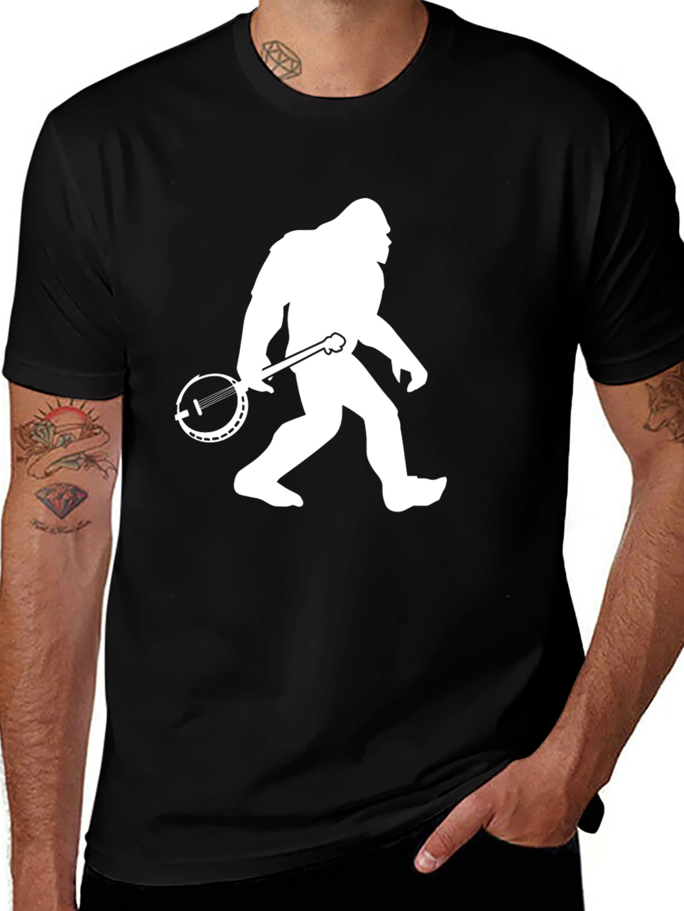 Variant 20 of Sasquatch Banjo T-Shirt - Cryptozoology Music Tee