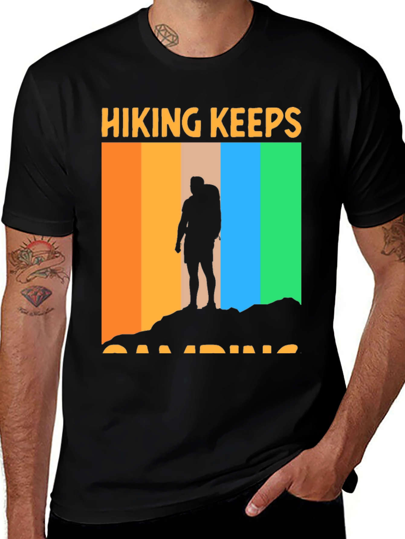 Variant 19 of Hiking Keeps Camping T-Shirt, Outdoor Adventure Tee