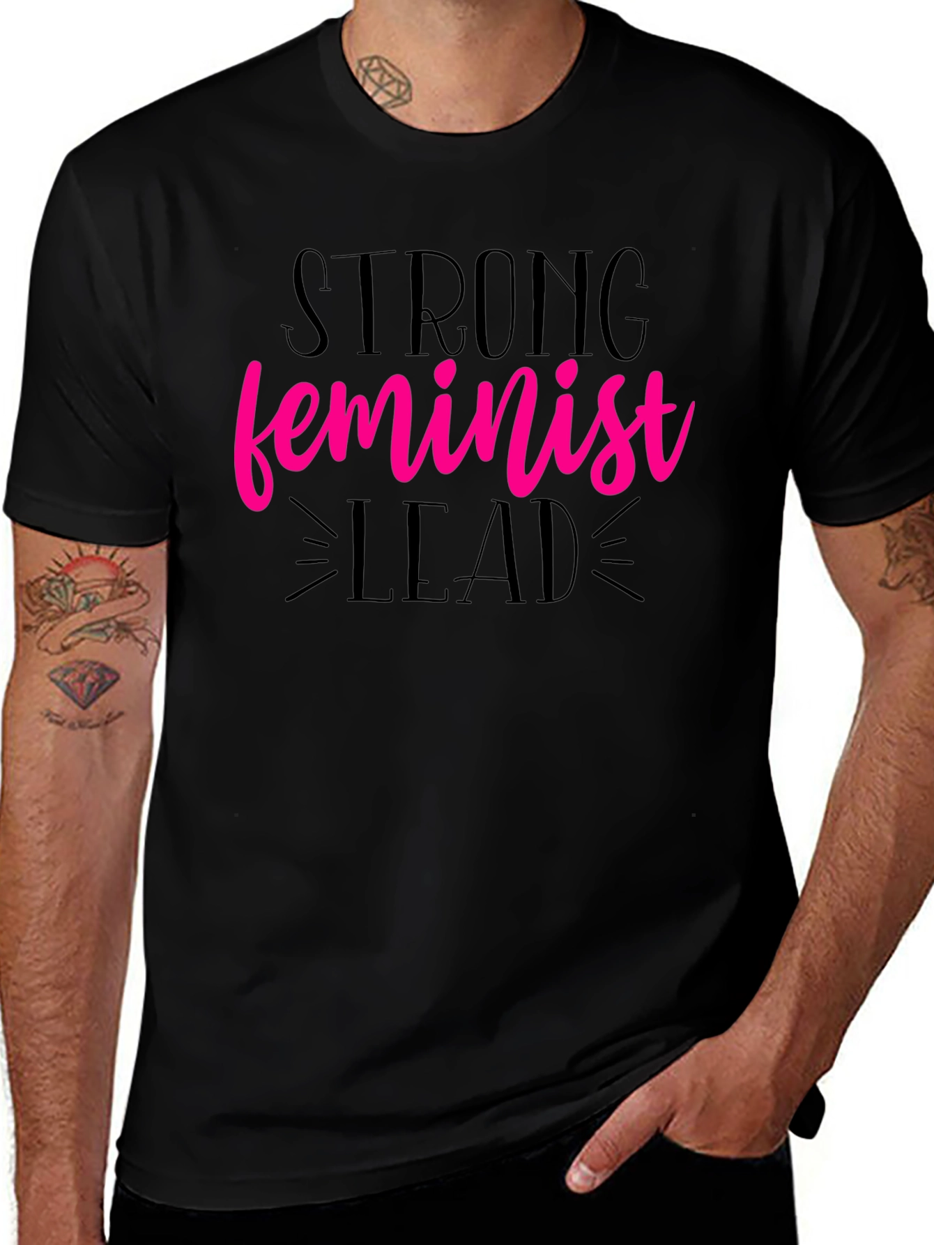 Variant 18 of Strong Feminist Lead Black T-Shirt
