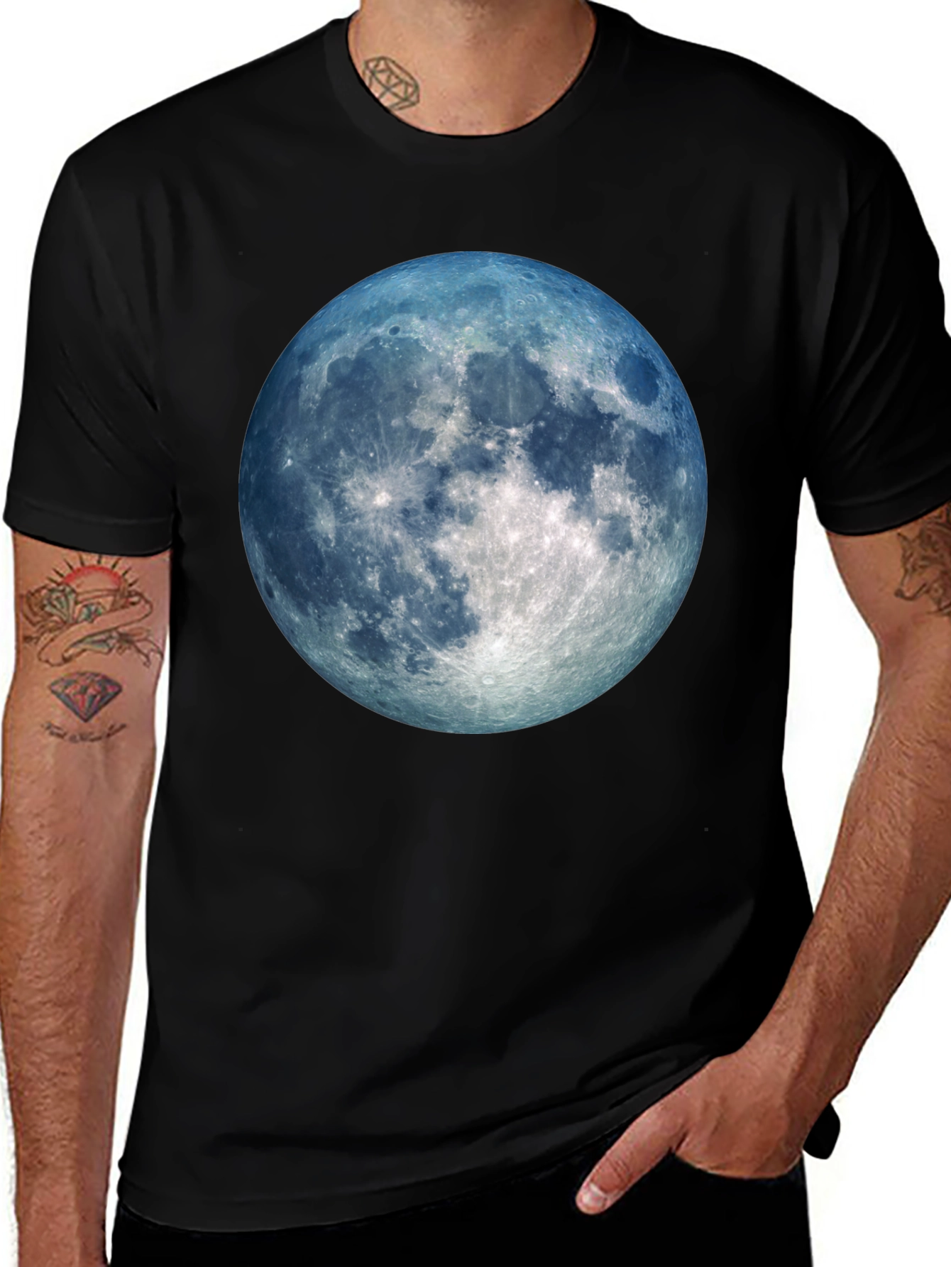 Variant 22 of Moon Graphic Black T-Shirt
