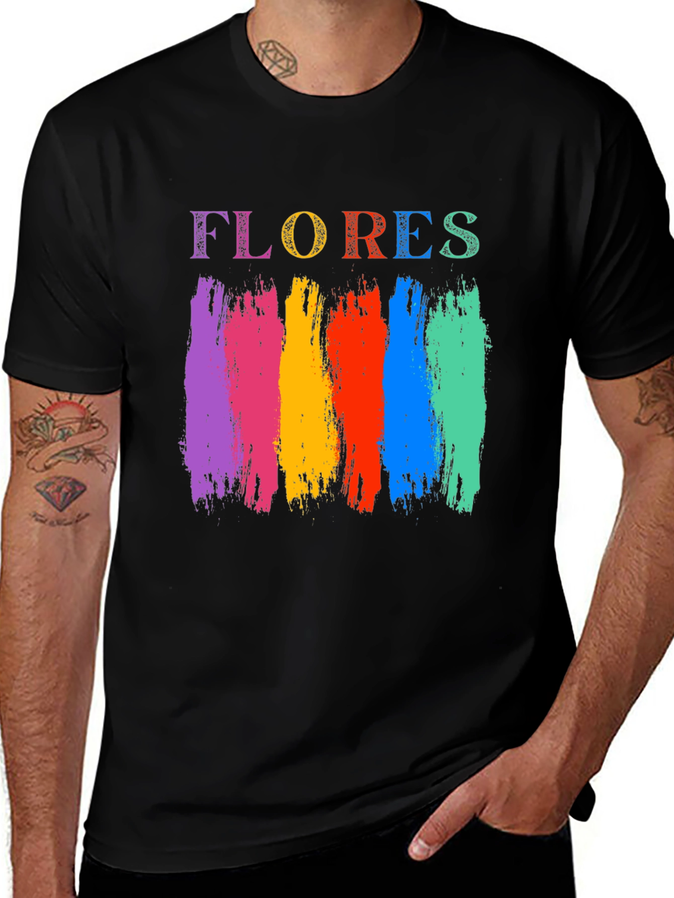 Variant 21 of Flores Colorful Brushstroke Graphic Tee