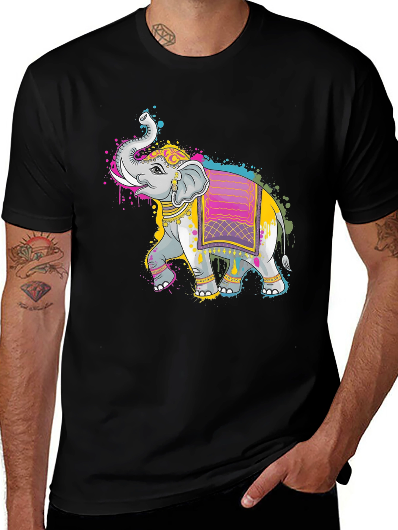 Variant 29 of Elephant Art Graphic Tee - Unique Design T-Shirt