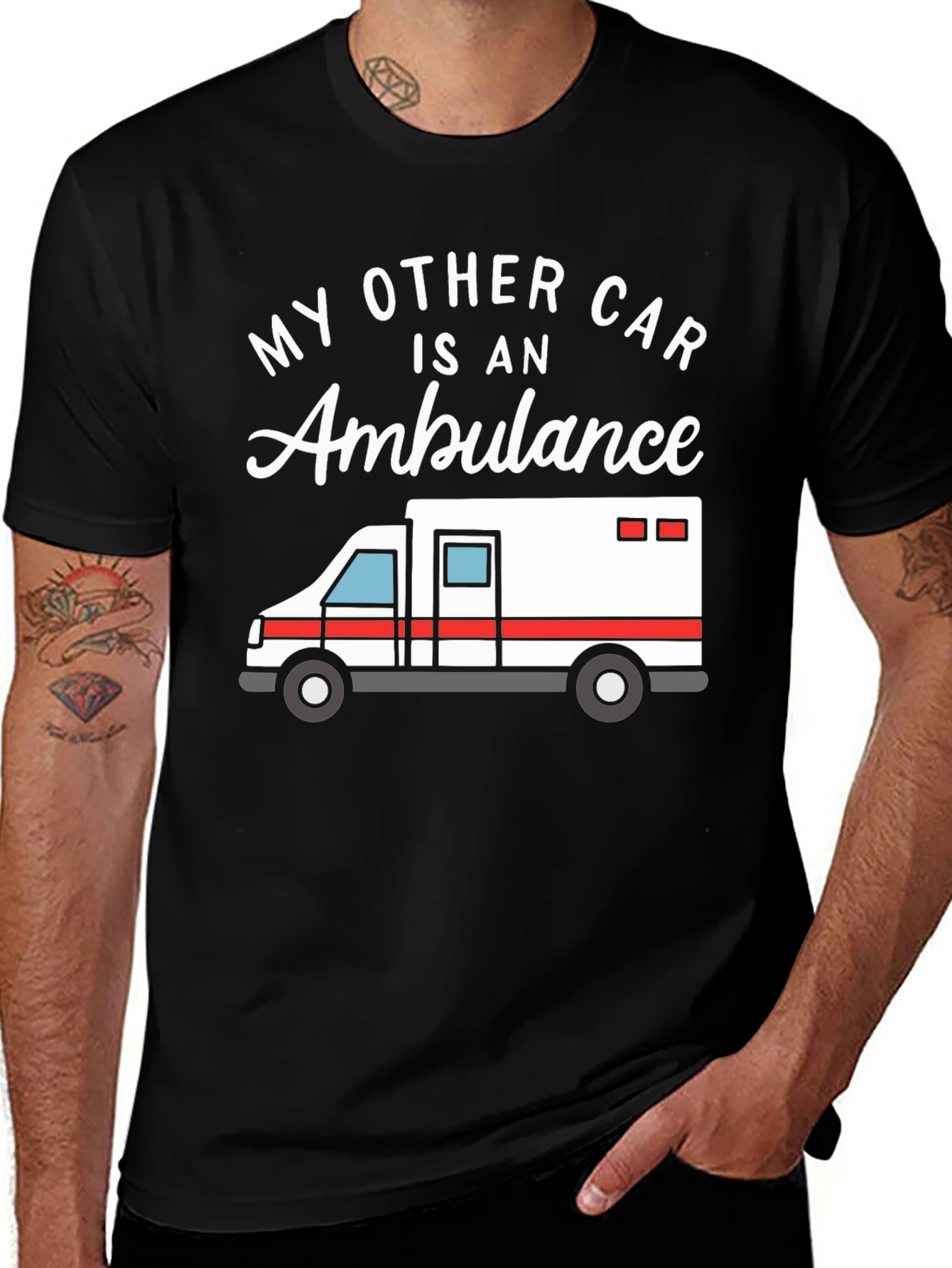 Variant 7 of Funny Ambulance T-Shirt - My Other Car is an Ambulance