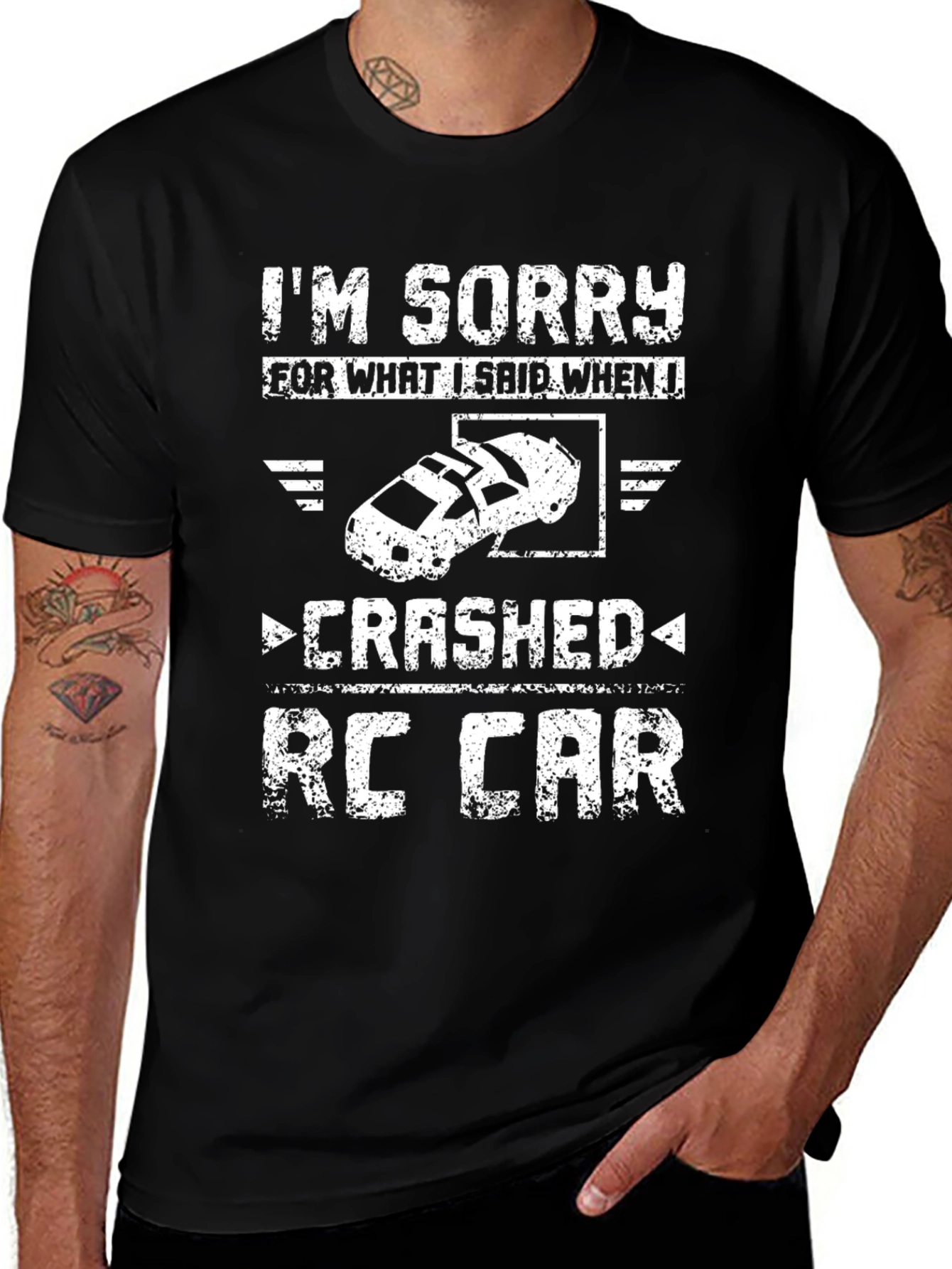 Variant 26 of Crashed RC Car T-Shirt: Sorry for What I Said