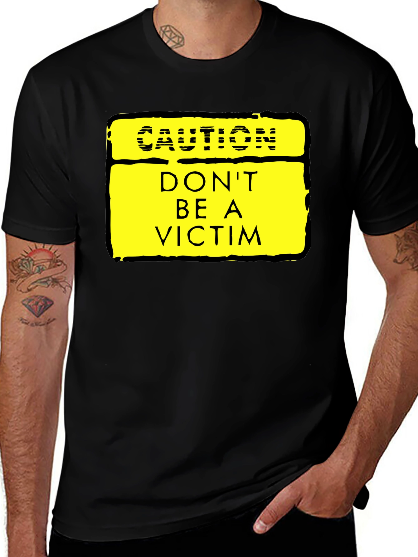 Variant 19 of Caution - Don't Be A Victim Graphic T-Shirt