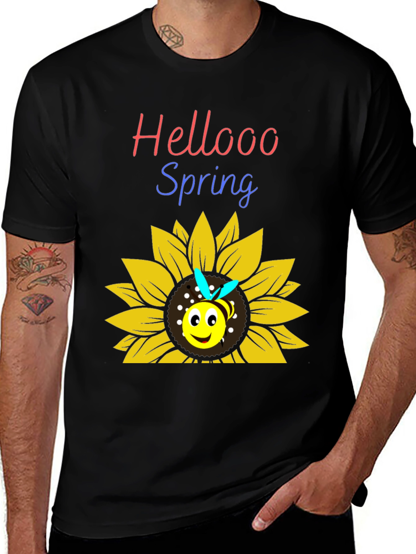 Variant 7 of Hellooo Spring Bee Sunflower Graphic T-Shirt