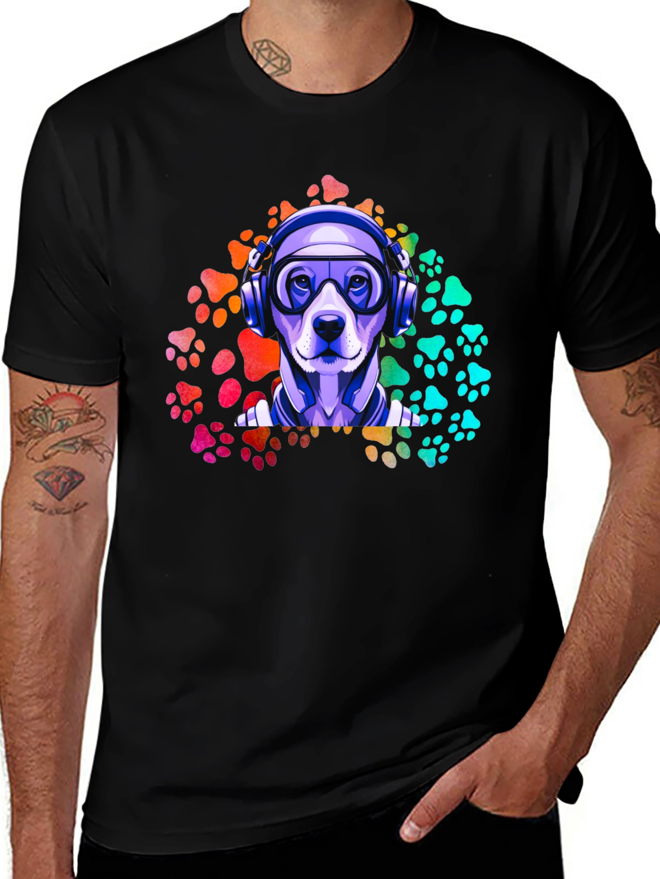 Variant 23 of Dog DJ Graphic Tee - Trendy Music Lover Apparel