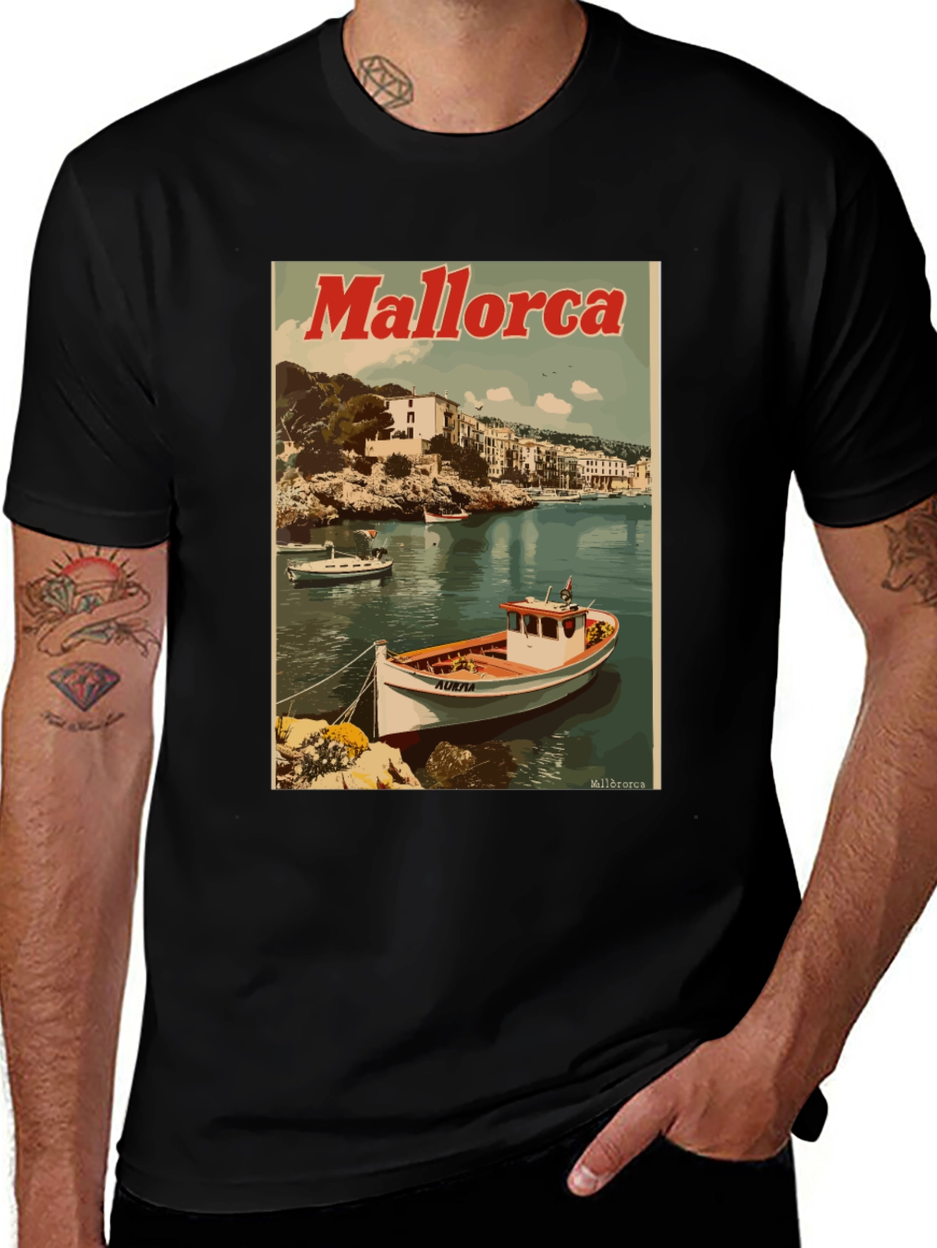 Mallorca Boat Graphic Tee - Island Getaway