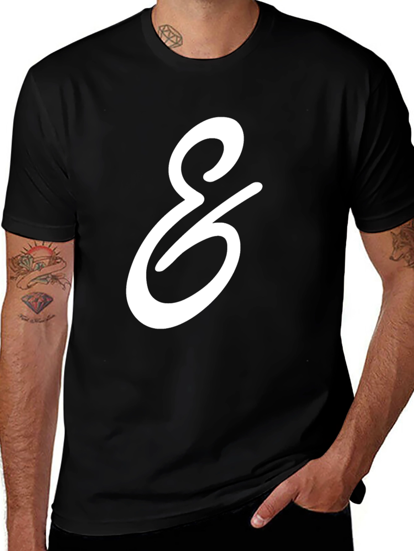 Variant 24 of Black T-Shirt with White Graphic
