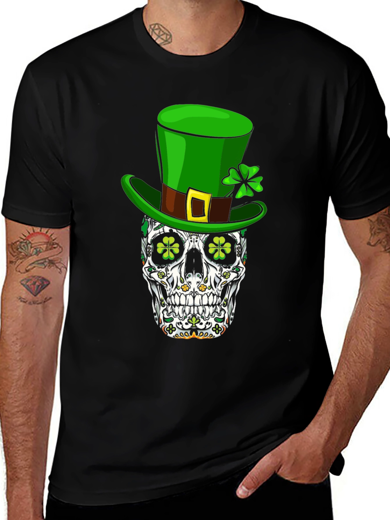 St. Patrick's Day Skull Graphic Tee