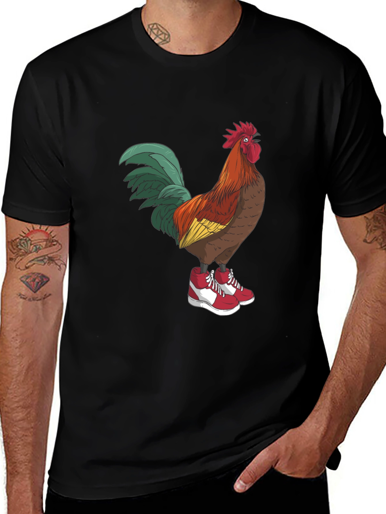 Variant 12 of Rooster in Sneakers Graphic T-Shirt