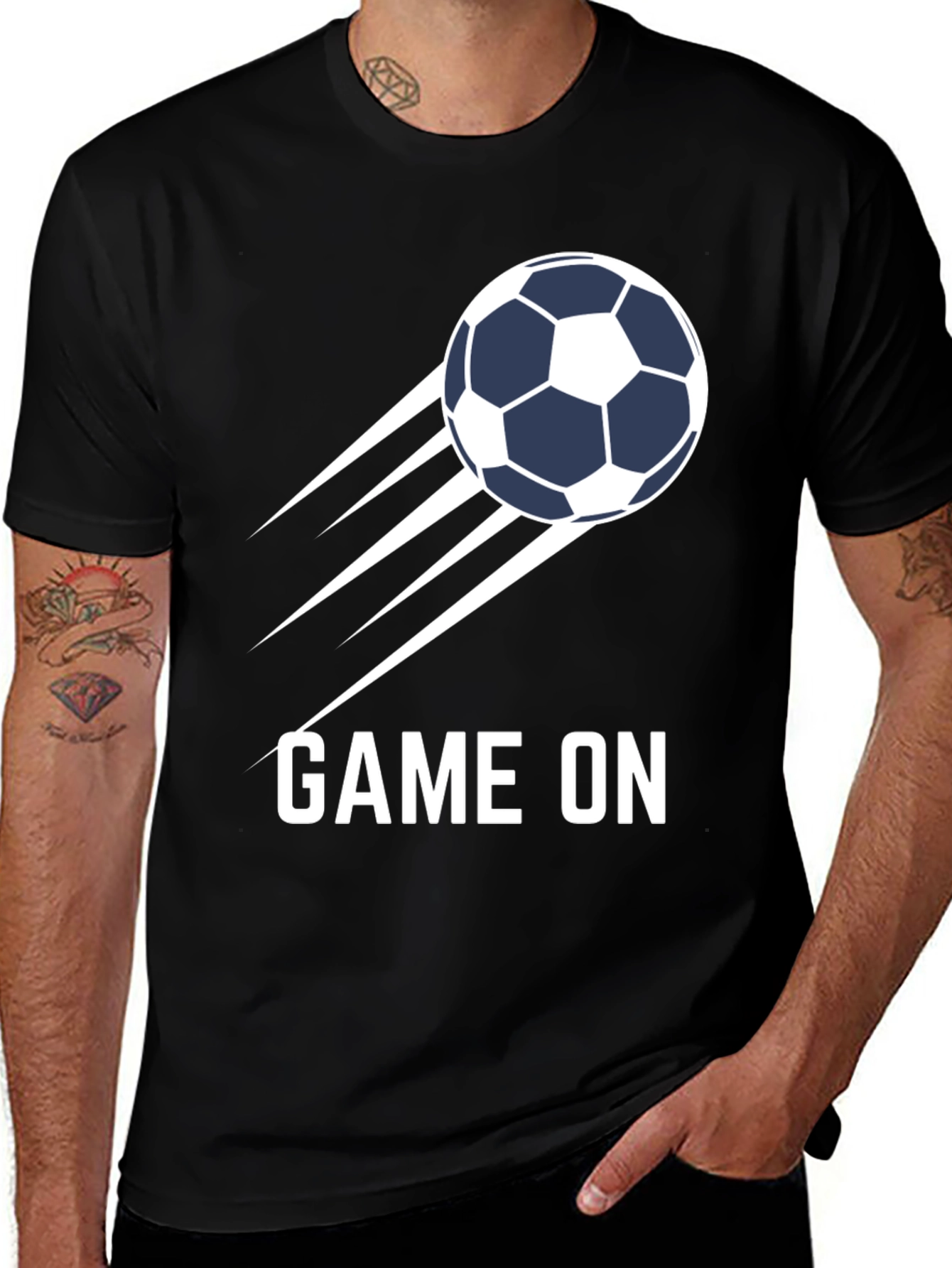 Variant 19 of Game On Soccer Graphic Tee - Black Short Sleeve