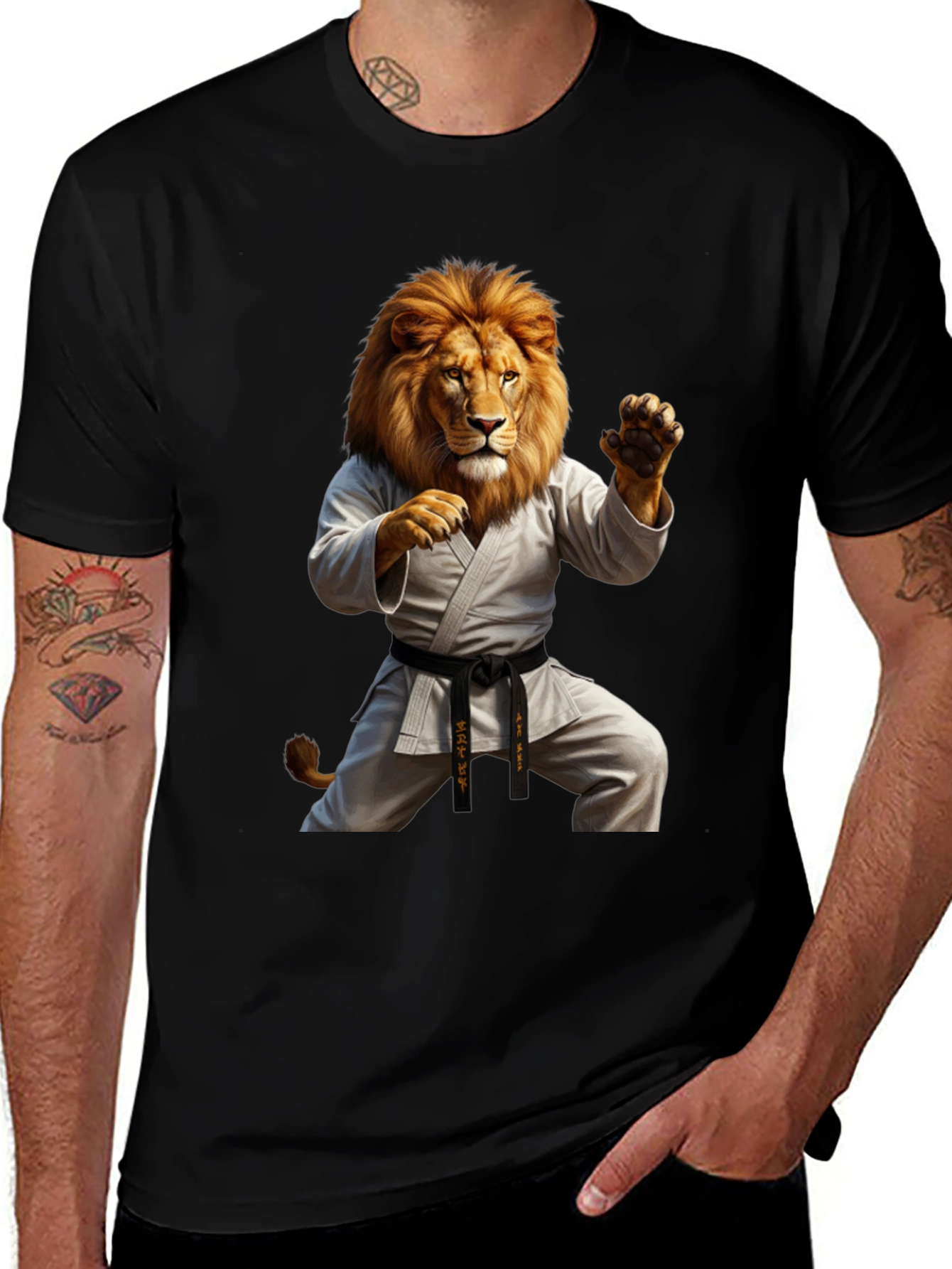 Variant 24 of Lion Karate T-Shirt - Martial Arts Animal Tee