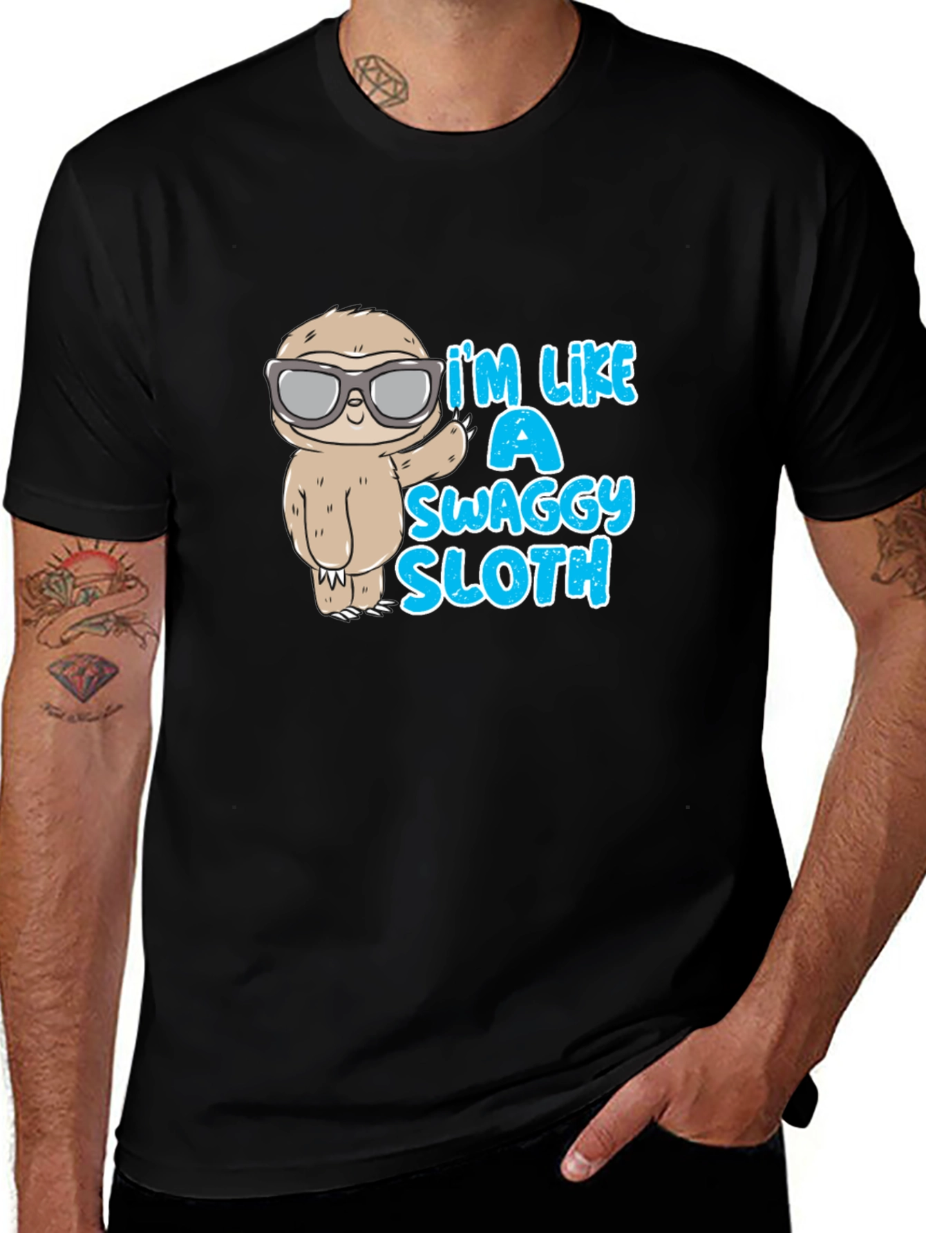 Variant 29 of Swaggy Sloth Graphic Tee - Cool & Casual!