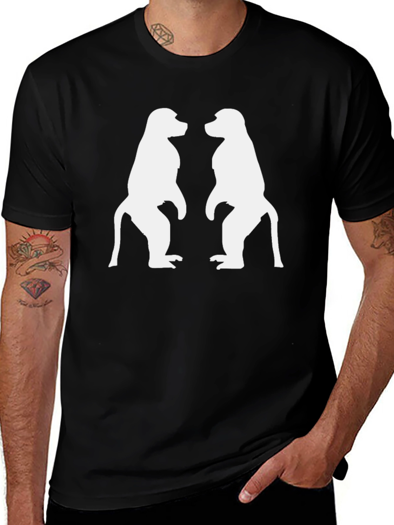 Variant 13 of Baboon Silhouette Graphic Tee - Black Cotton Shirt