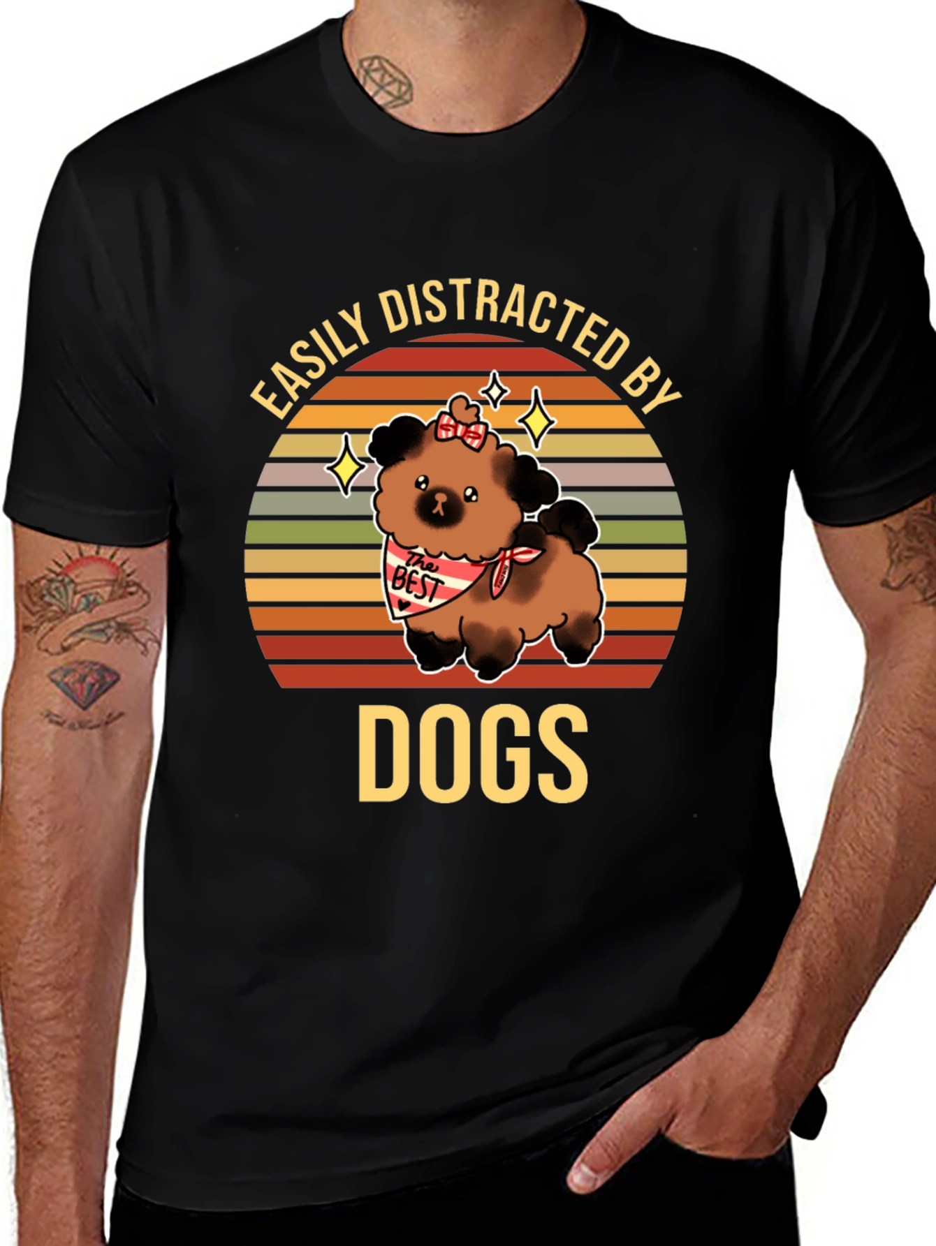 Variant 30 of Easily Distracted By Dogs Graphic T-Shirt