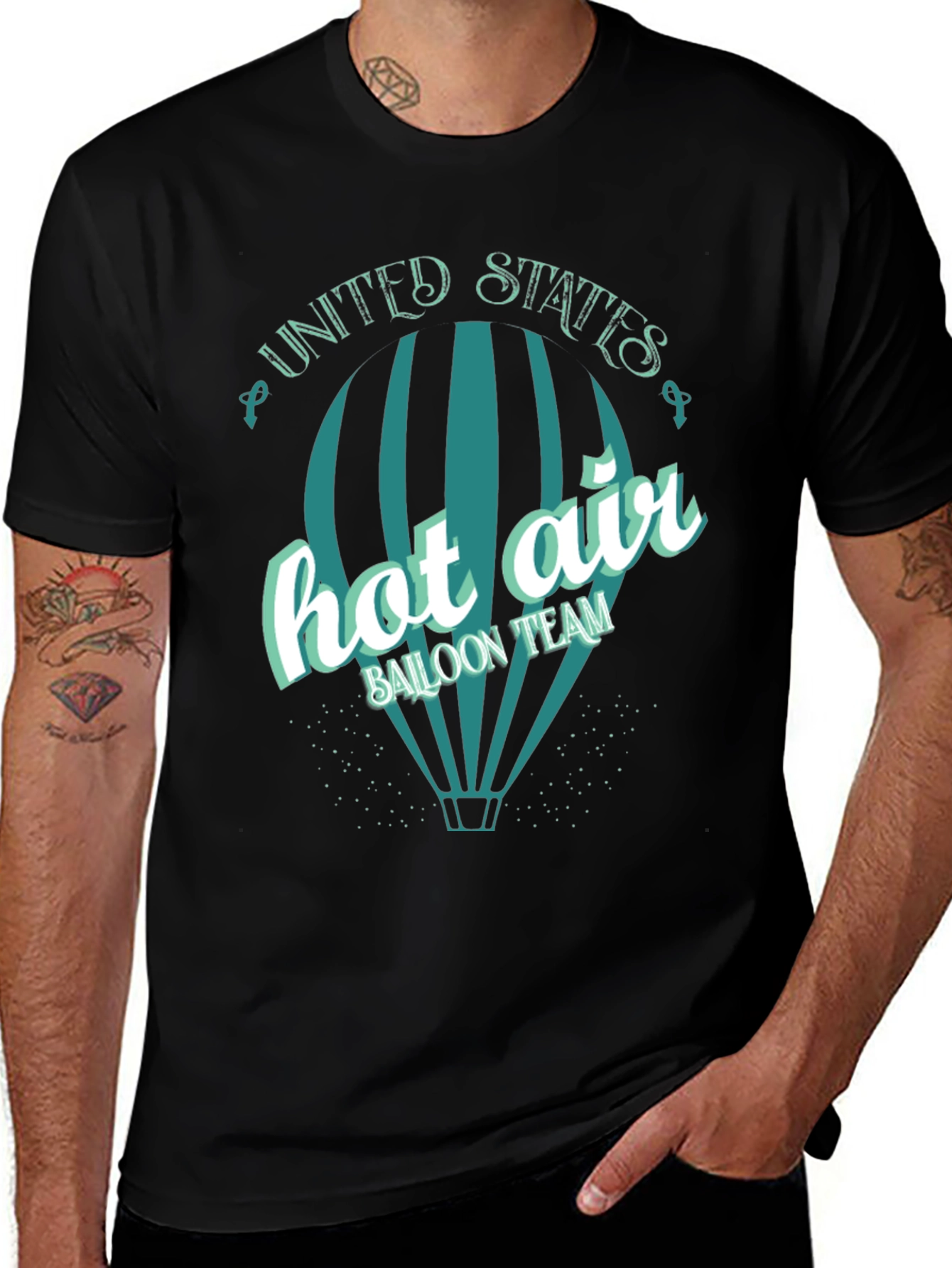 Variant 18 of Hot Air Balloon Team Black T-Shirt
