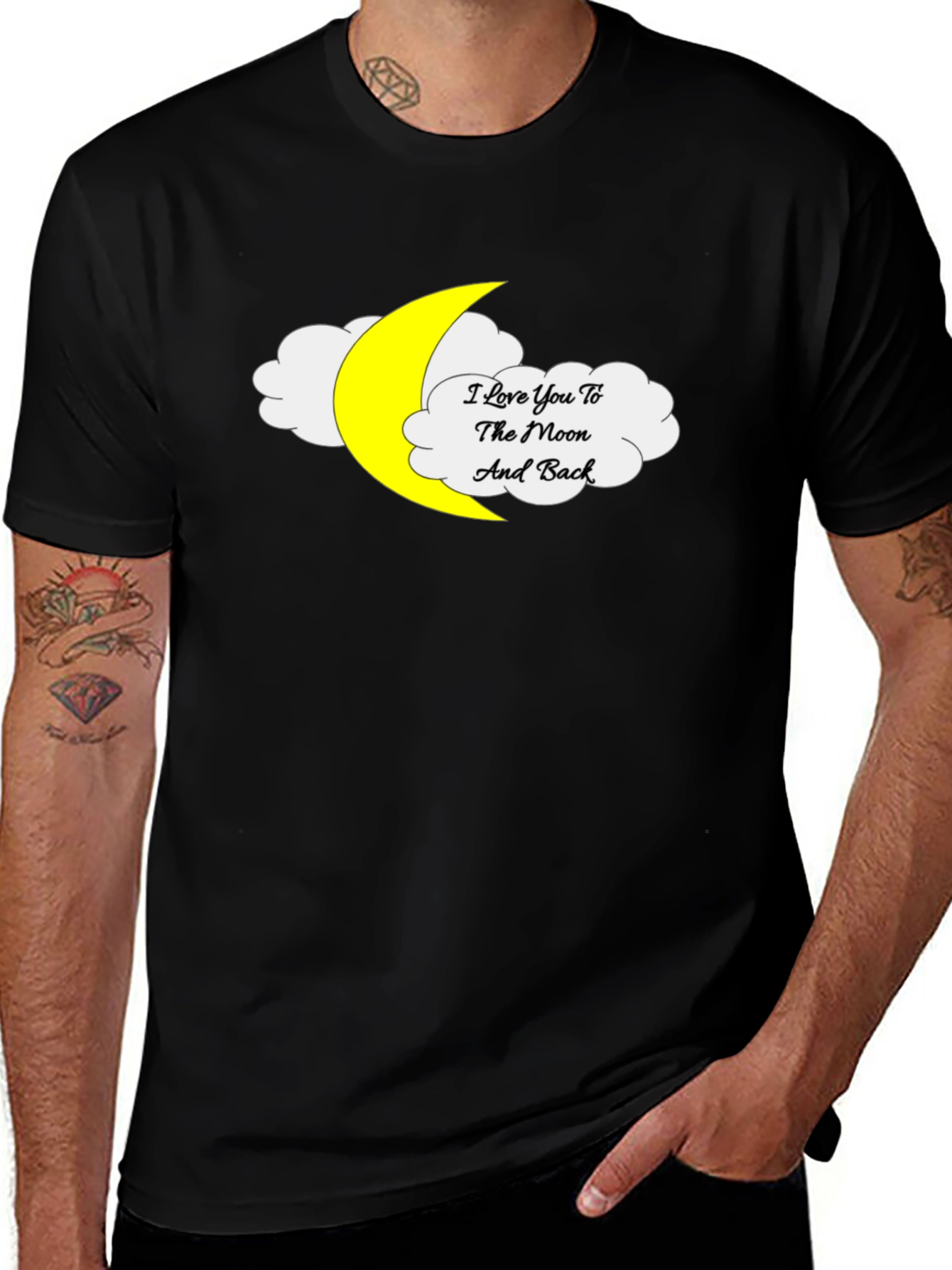 Variant 27 of I Love You to the Moon and Back Black Tee