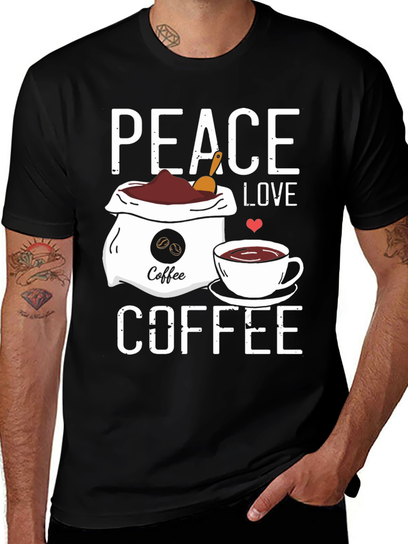 Variant 16 of Peace Love Coffee T-Shirt