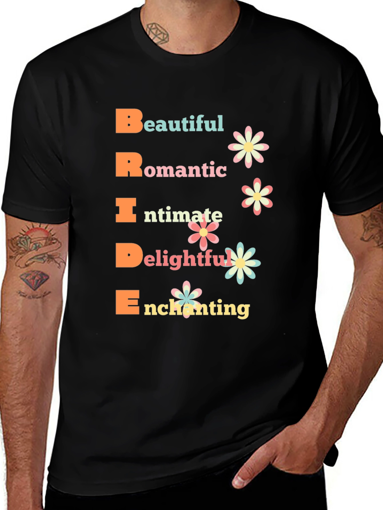 Variant 19 of Bride Acronym Graphic T-Shirt - Romantic Wedding Tee