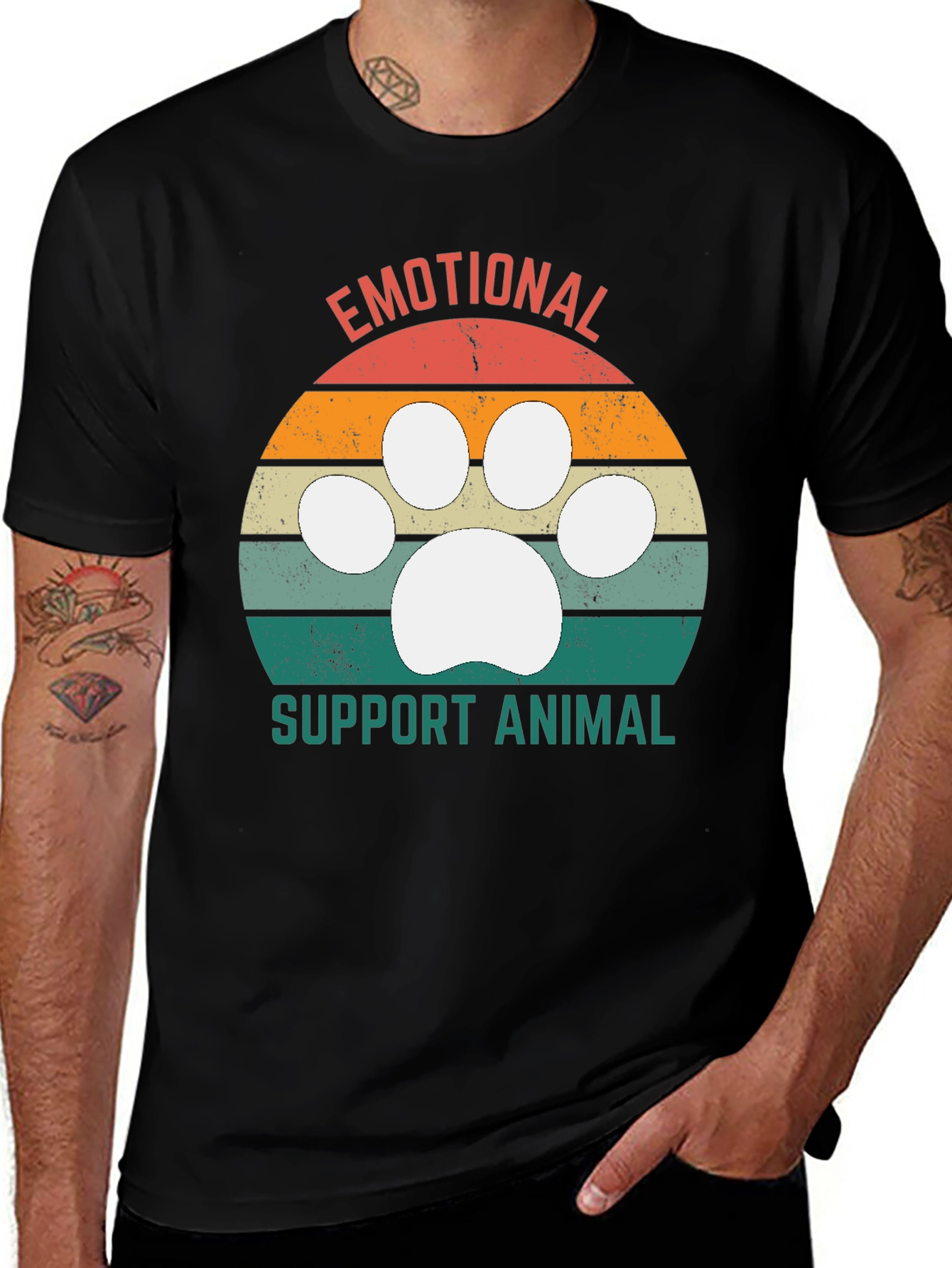 Variant 10 of Emotional Support Animal Paw Print T-Shirt
