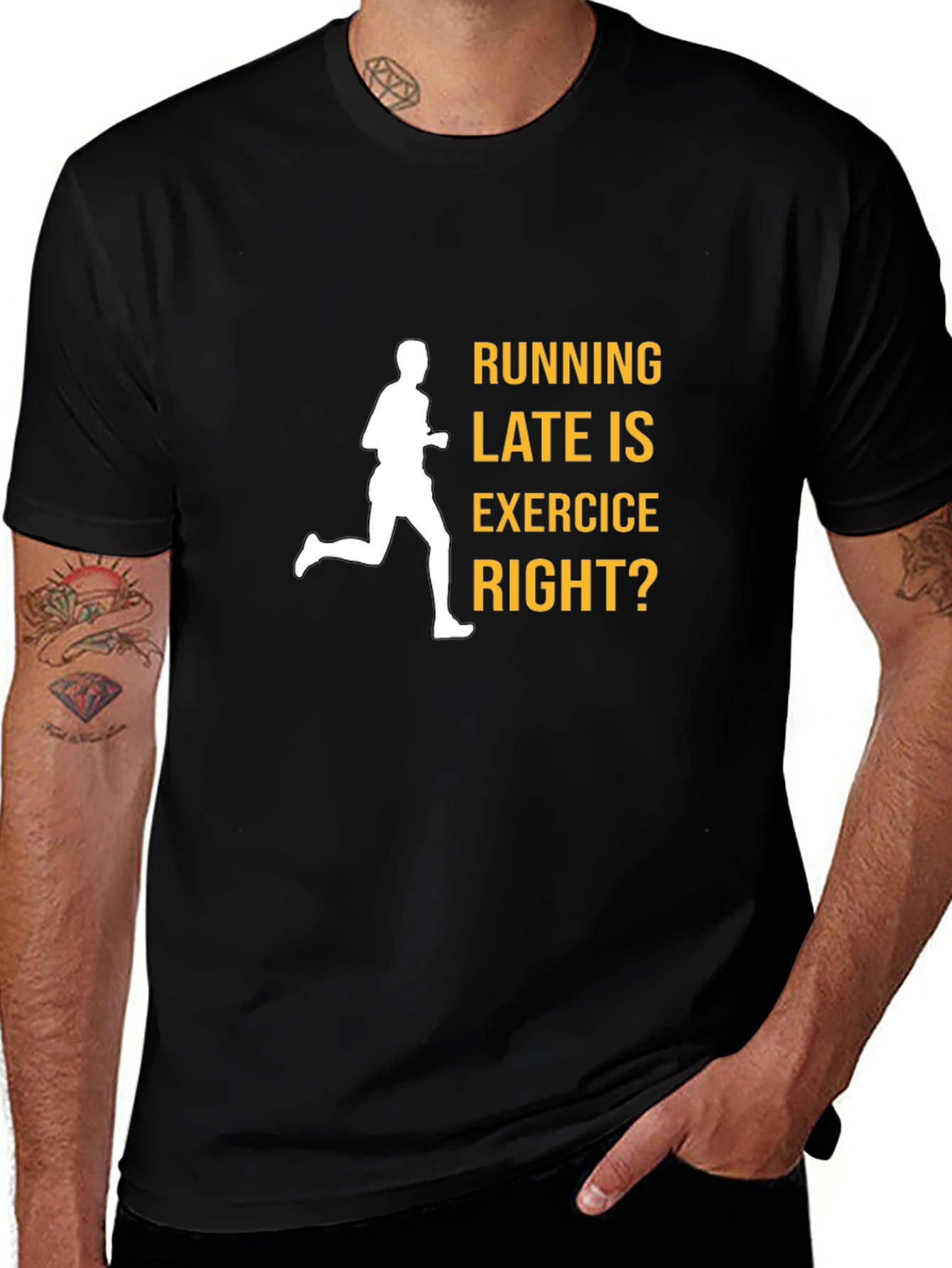 Variant 13 of Funny Running Late Exercise T-Shirt