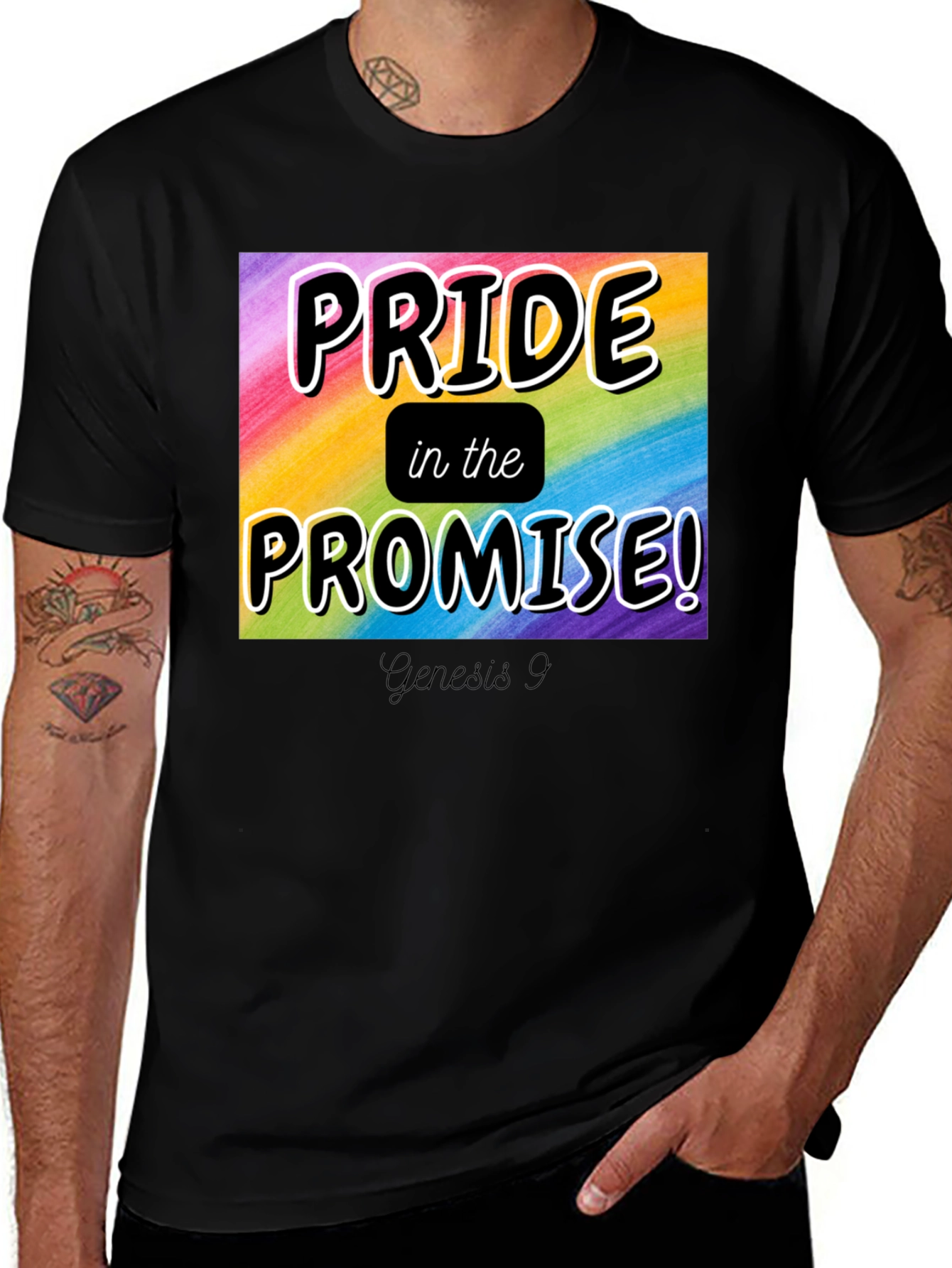 Pride in the Promise T-Shirt Rainbow LGBTQ+ Genesis 9