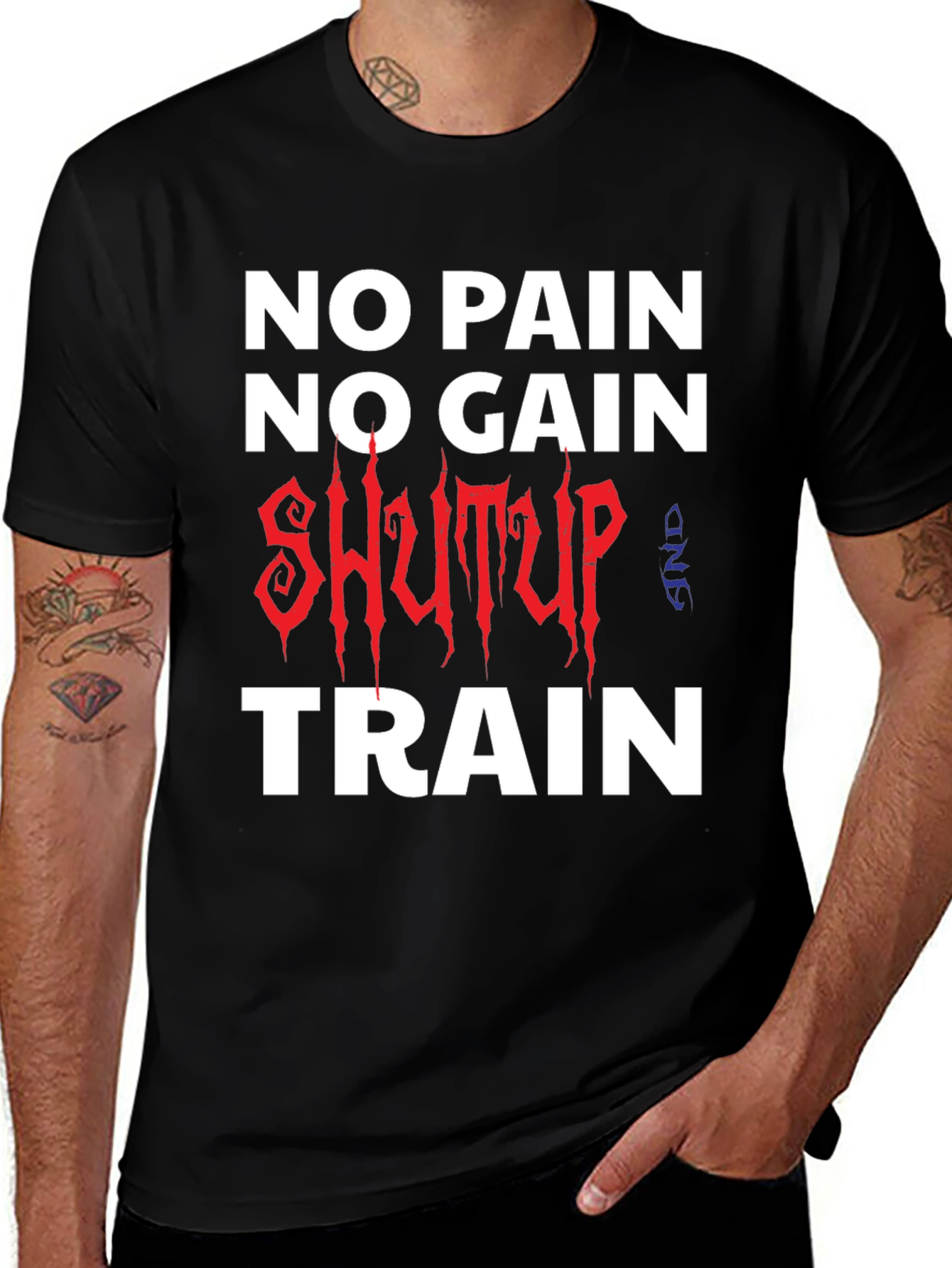 Black No Pain No Gain T-Shirt Workout Motivation main image