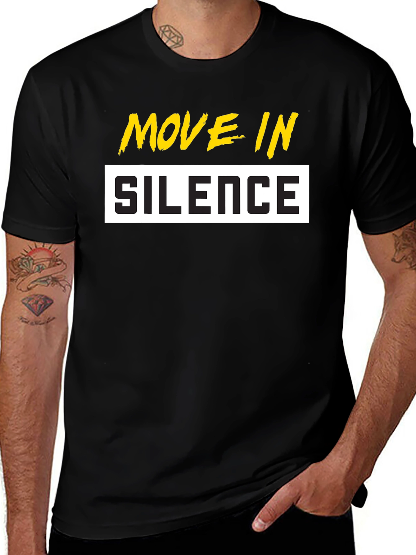Variant 18 of Move In Silence Graphic T-Shirt - Black