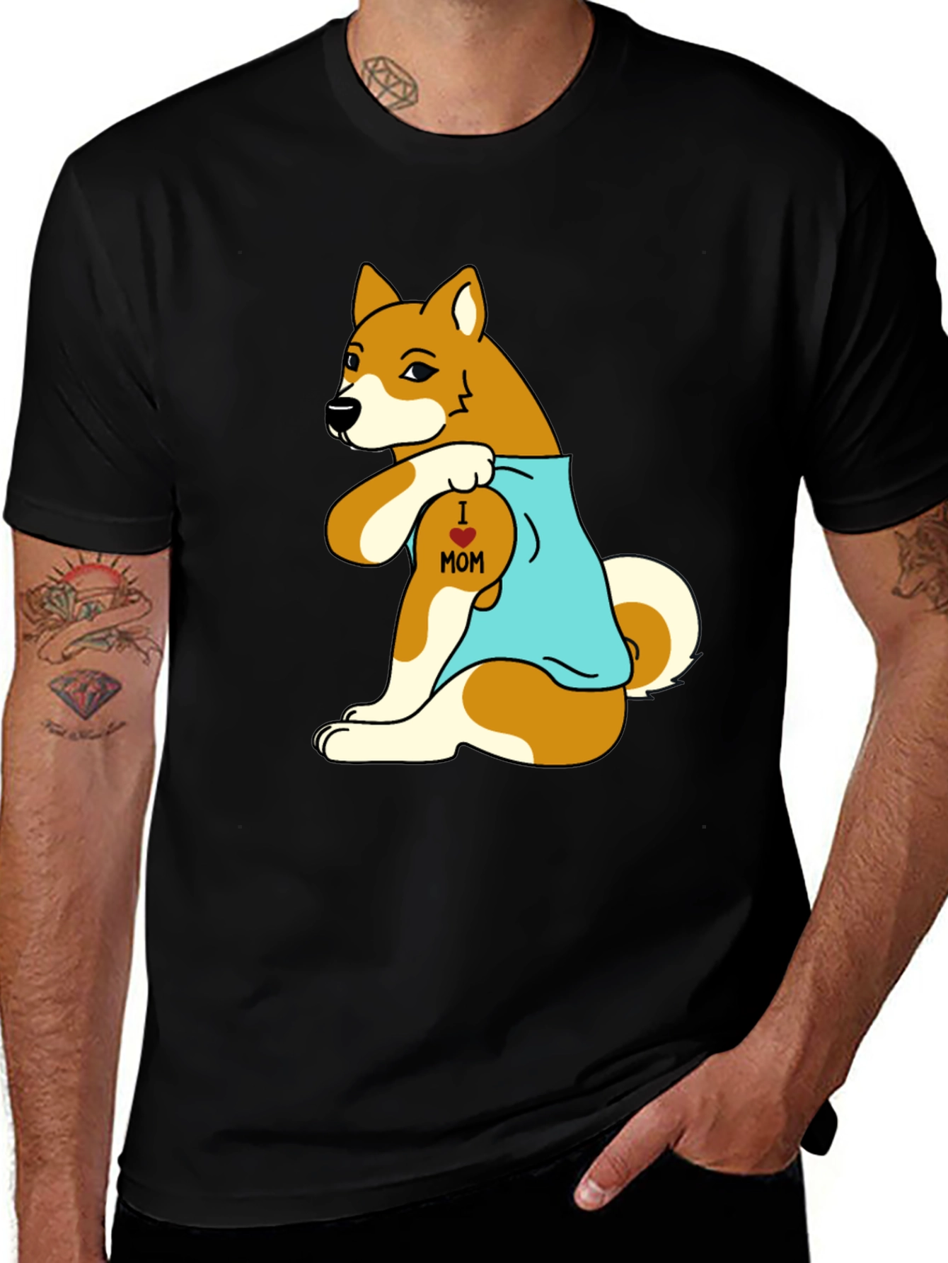 Variant 30 of I Love Mom Dog Graphic T-Shirt