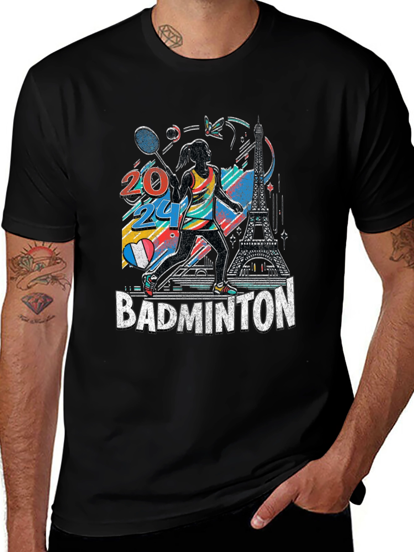 Variant 27 of Badminton 2024 Paris Olympics T-Shirt