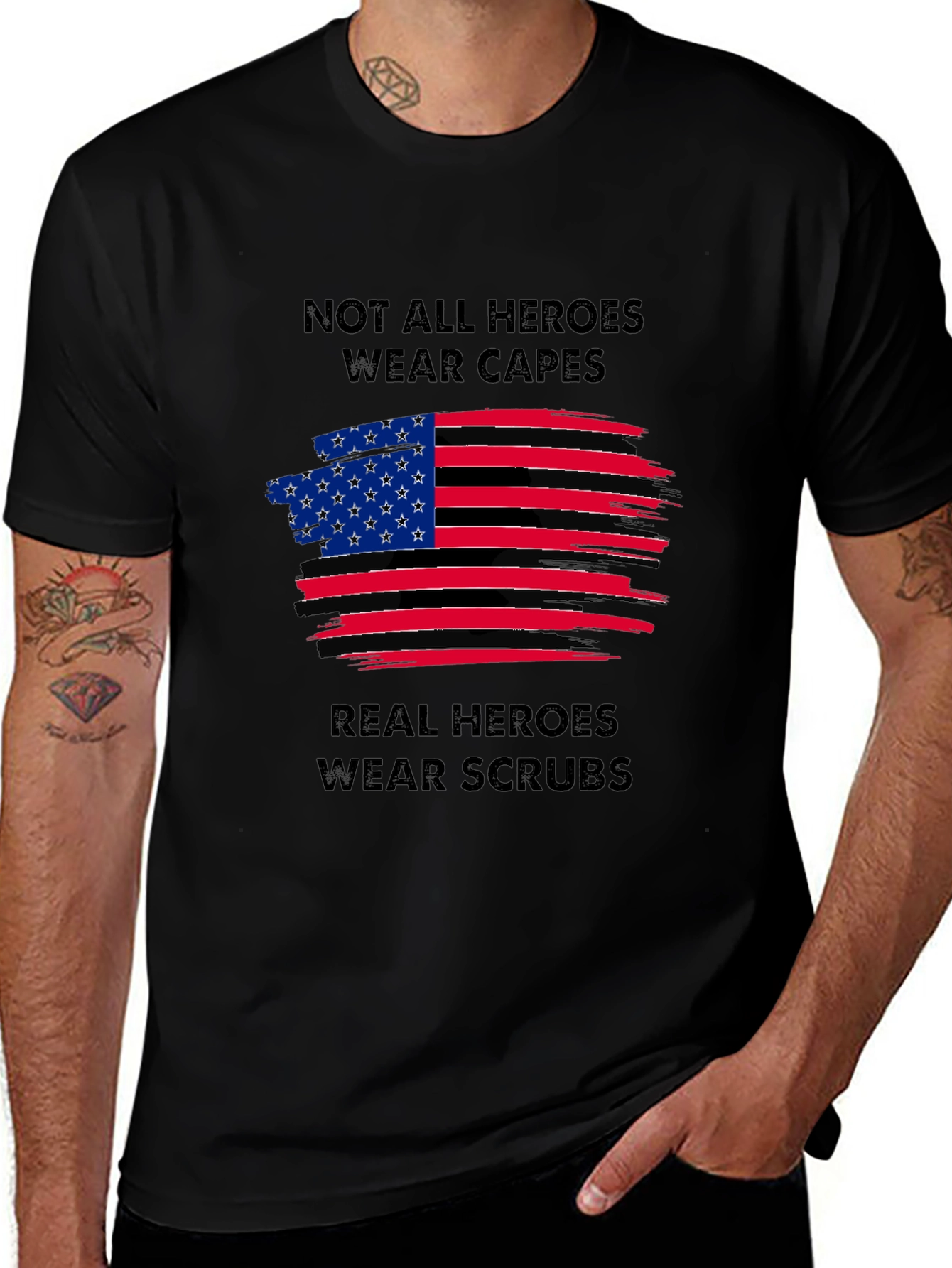 Hero Scrub Tee - Patriotic Medical Staff Appreciation