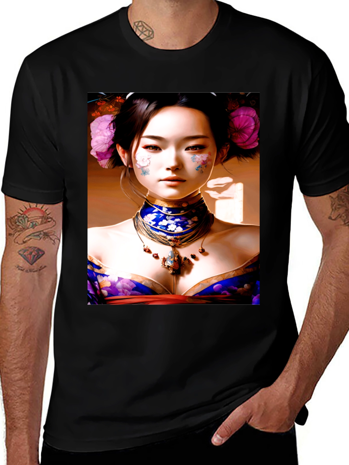 Variant 18 of Asian Beauty Graphic Black T-Shirt