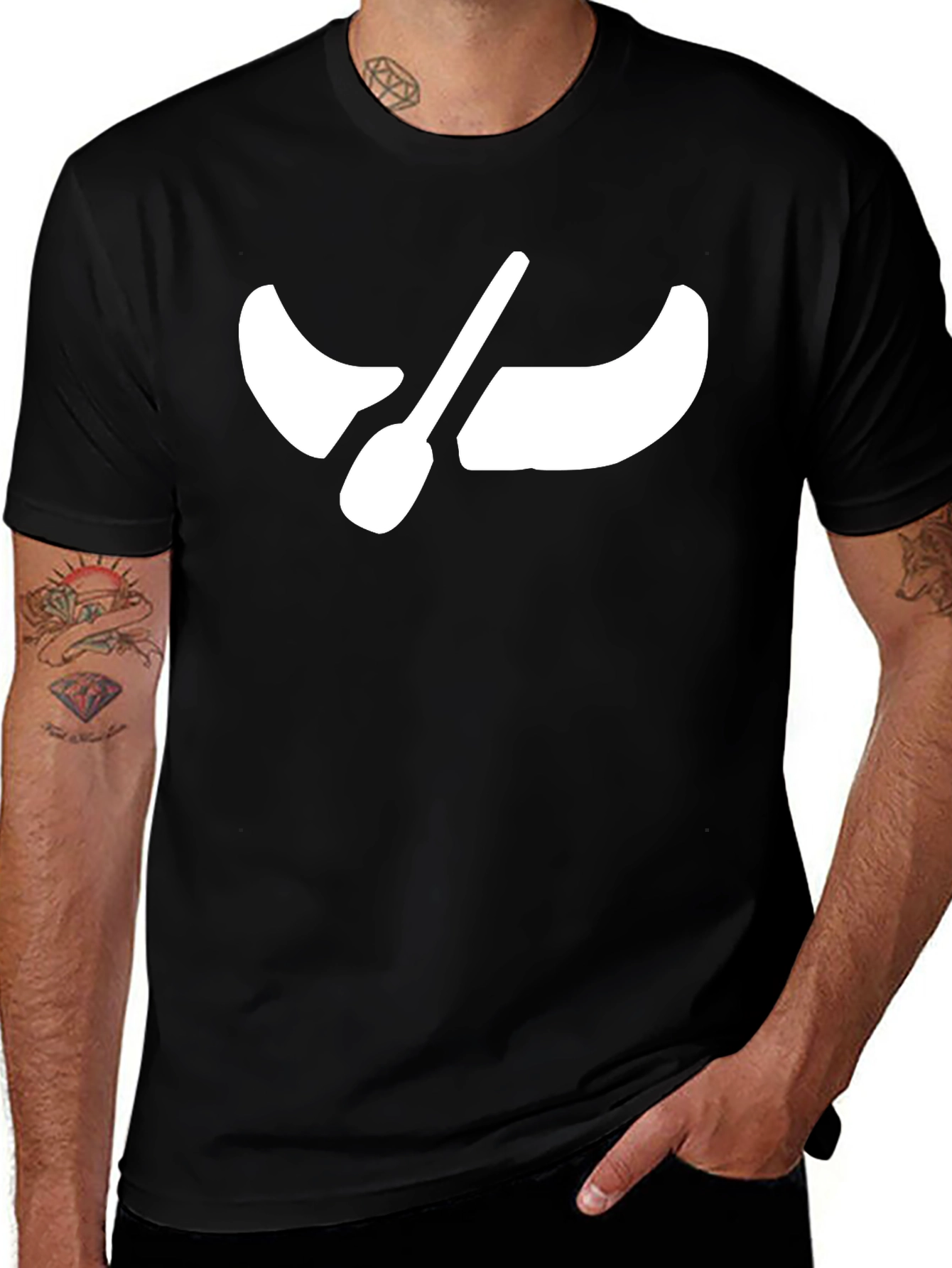 Variant 6 of Black T-Shirt with Canoe Graphic