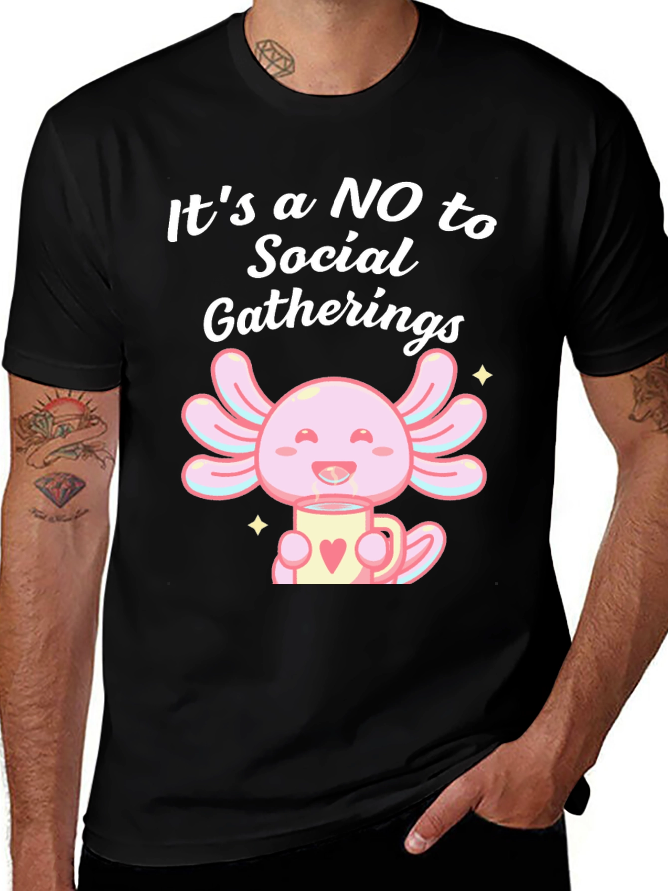 Variant 9 of No Social Gatherings Axolotl T-Shirt