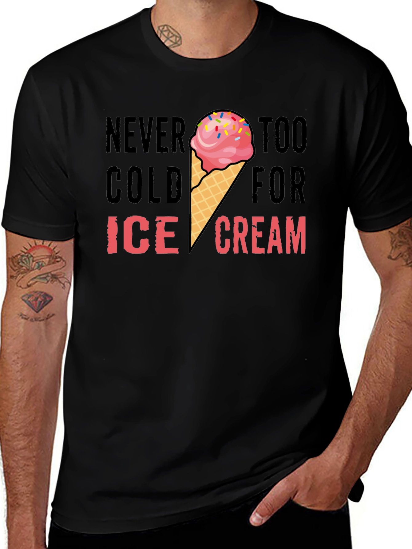 Variant 23 of Never Too Cold Ice Cream Graphic Tee