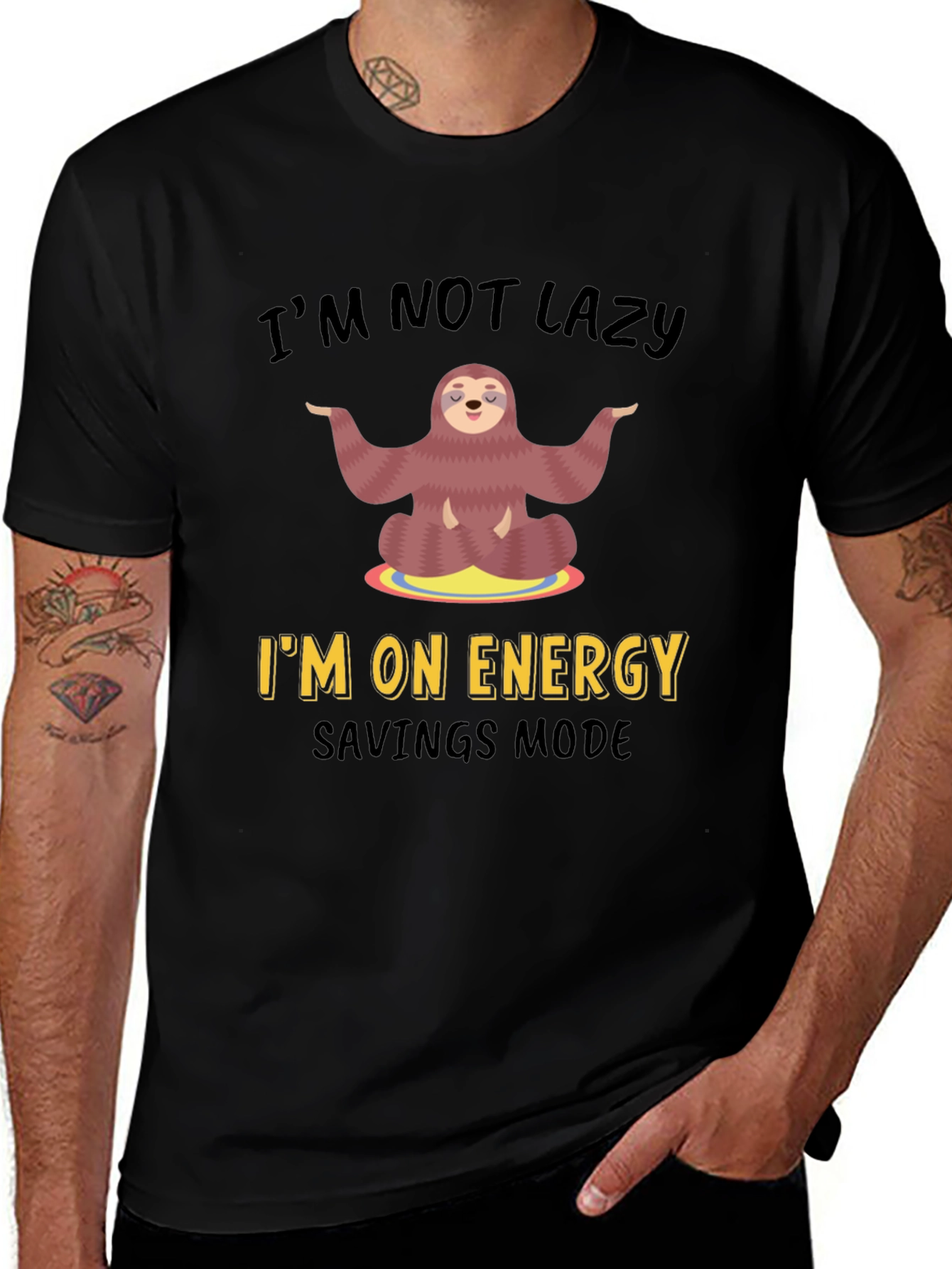 Variant 19 of Lazy Sloth Energy Saving Mode Graphic T-Shirt
