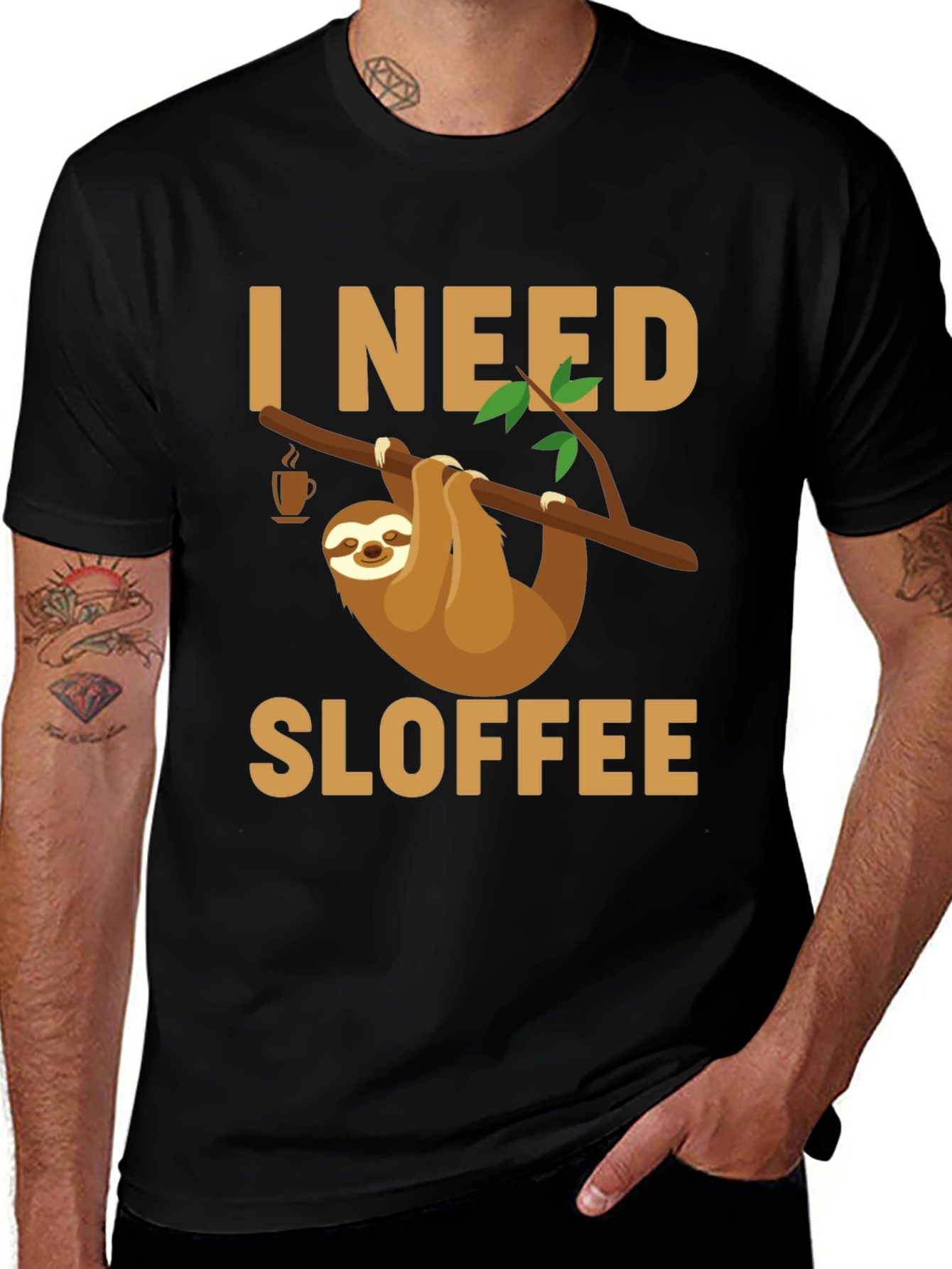 Variant 11 of I Need Sloffee Sloth T-Shirt - Funny Coffee Lover Tee