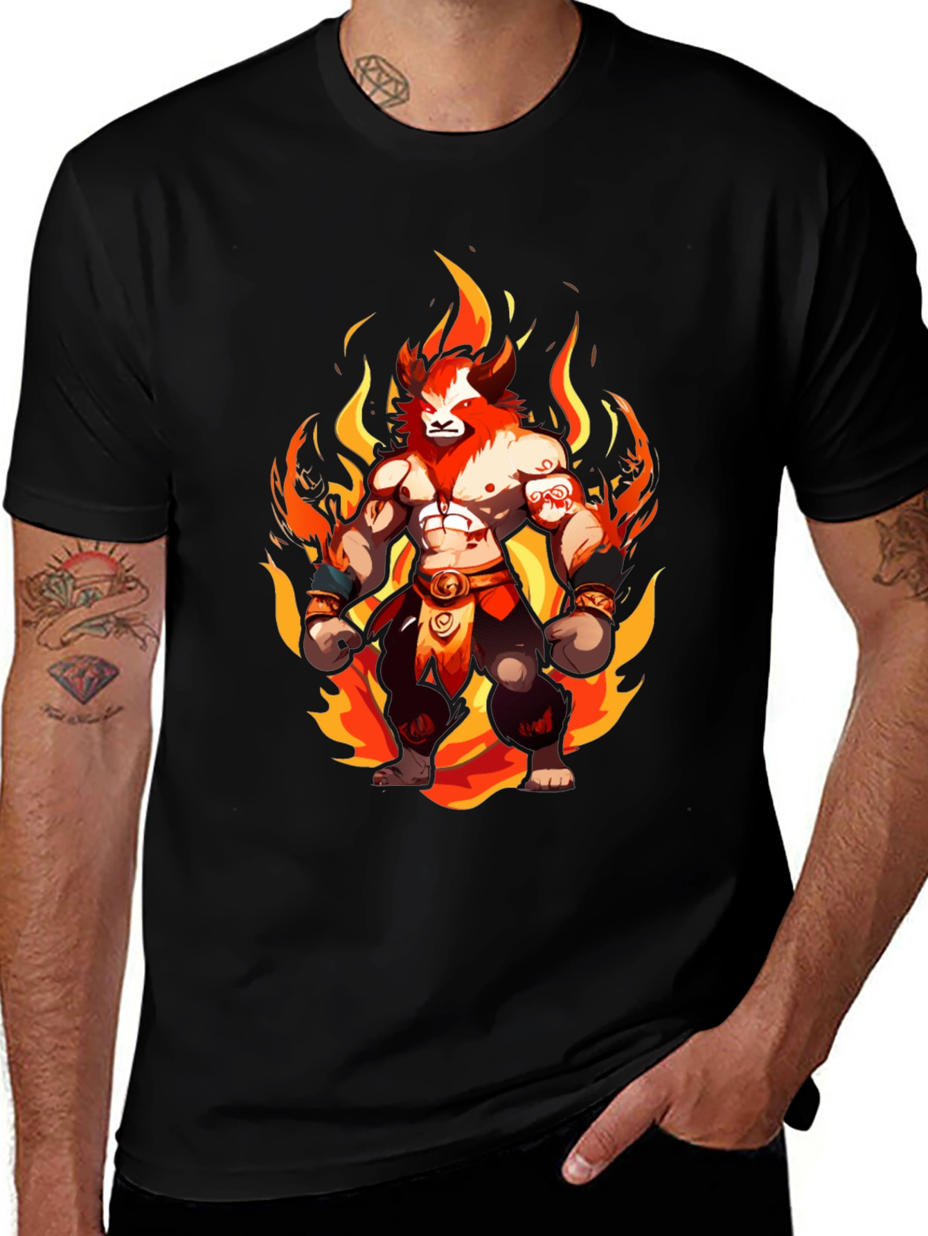 Variant 9 of Fiery Lion Warrior Graphic Tee