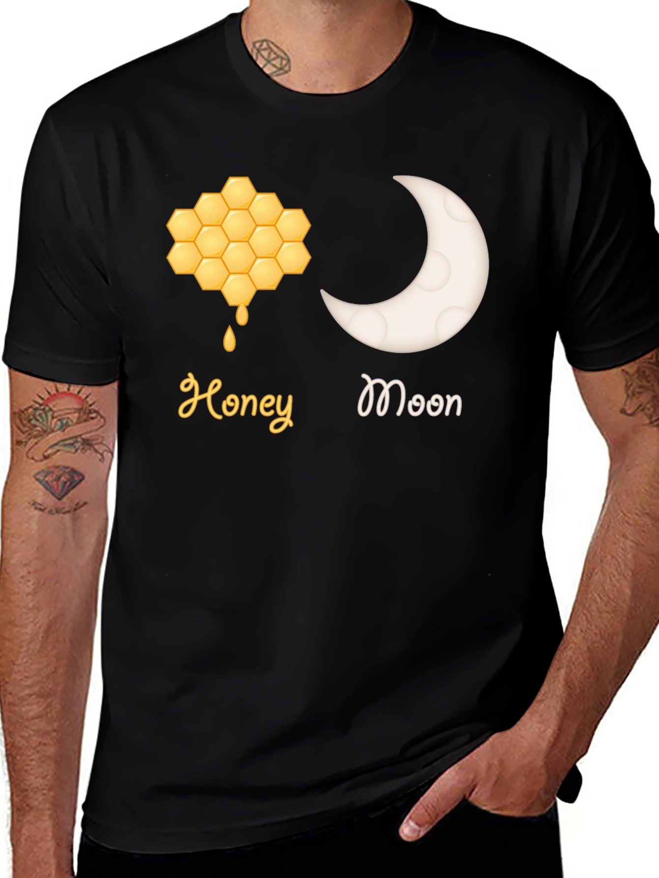 Variant 19 of Honey Moon Graphic Tee - Sweet Newlywed Shirt