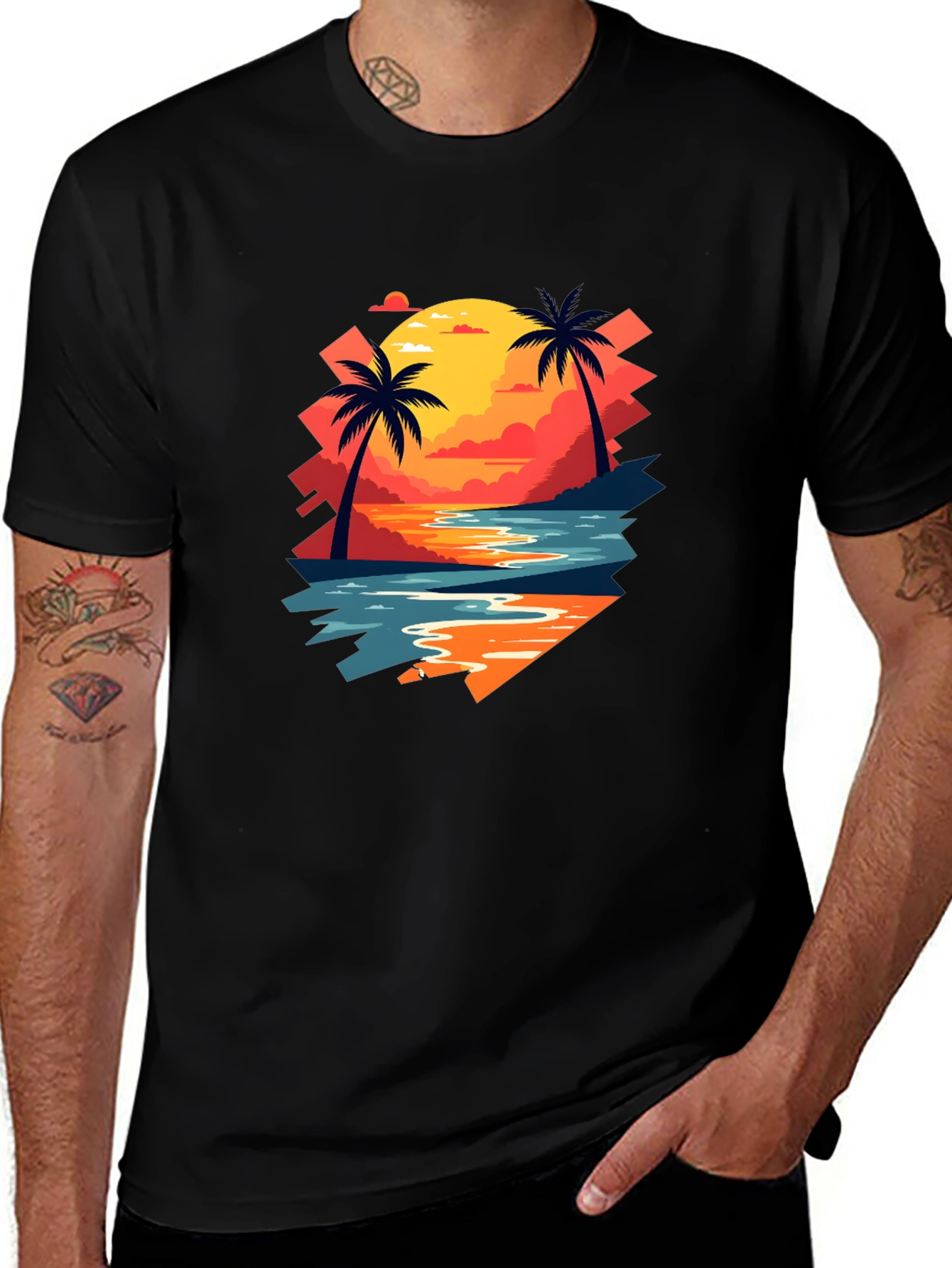 Variant 22 of Retro Sunset Graphic T-Shirt
