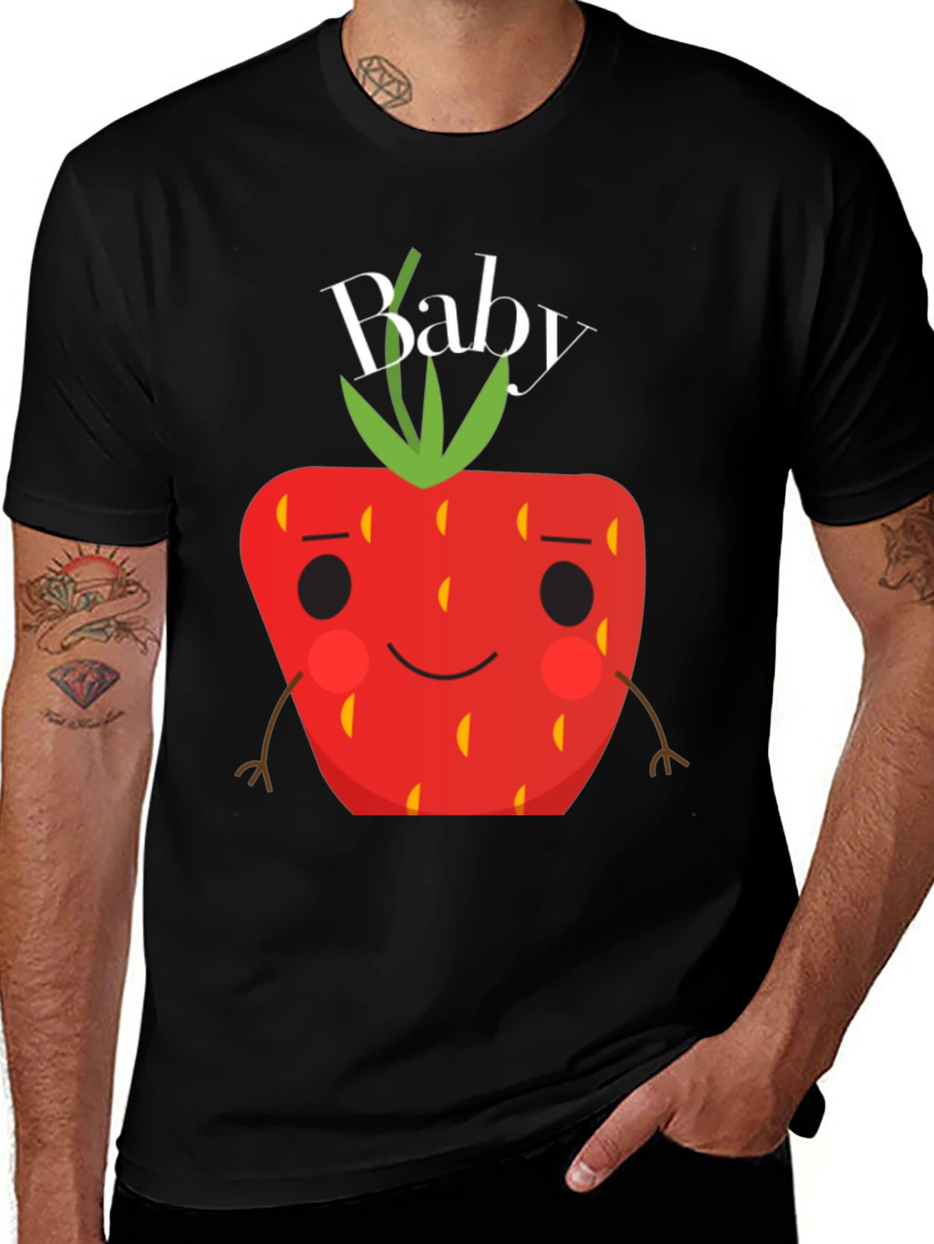 Variant 7 of Cute Strawberry Baby Graphic Tee