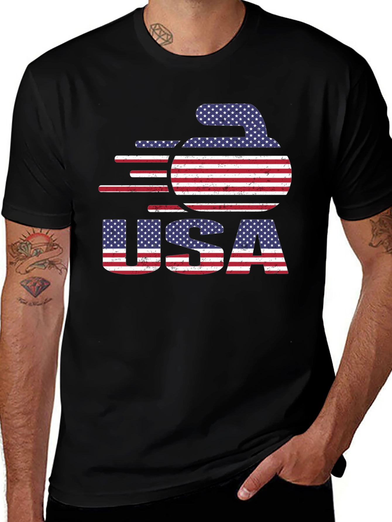 Variant 27 of USA Curling Stone Graphic T-Shirt